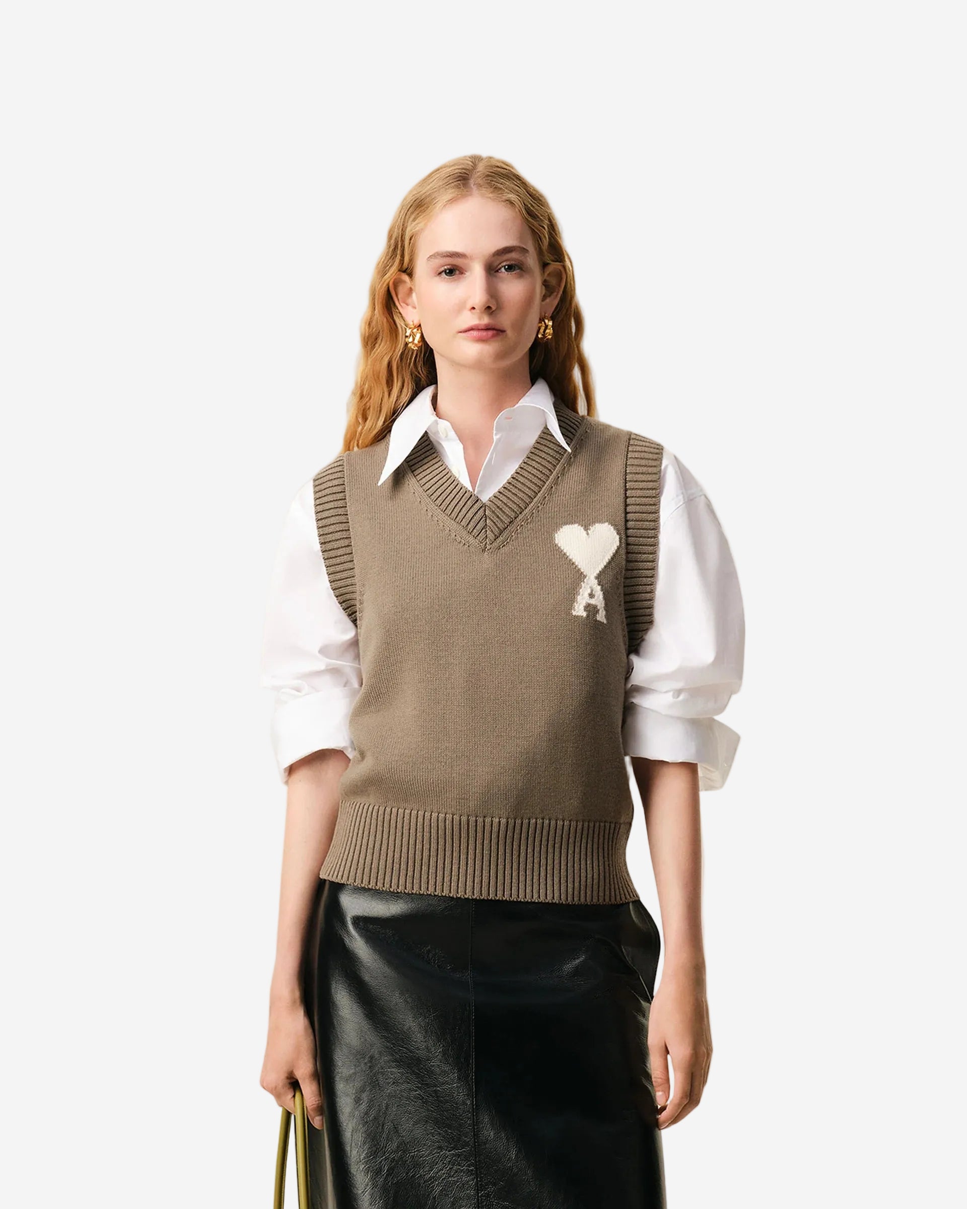 Jersey Sin Mangas Ami De Coeur De Lana Y Algodón Beige CHAQUETAS Malva CO