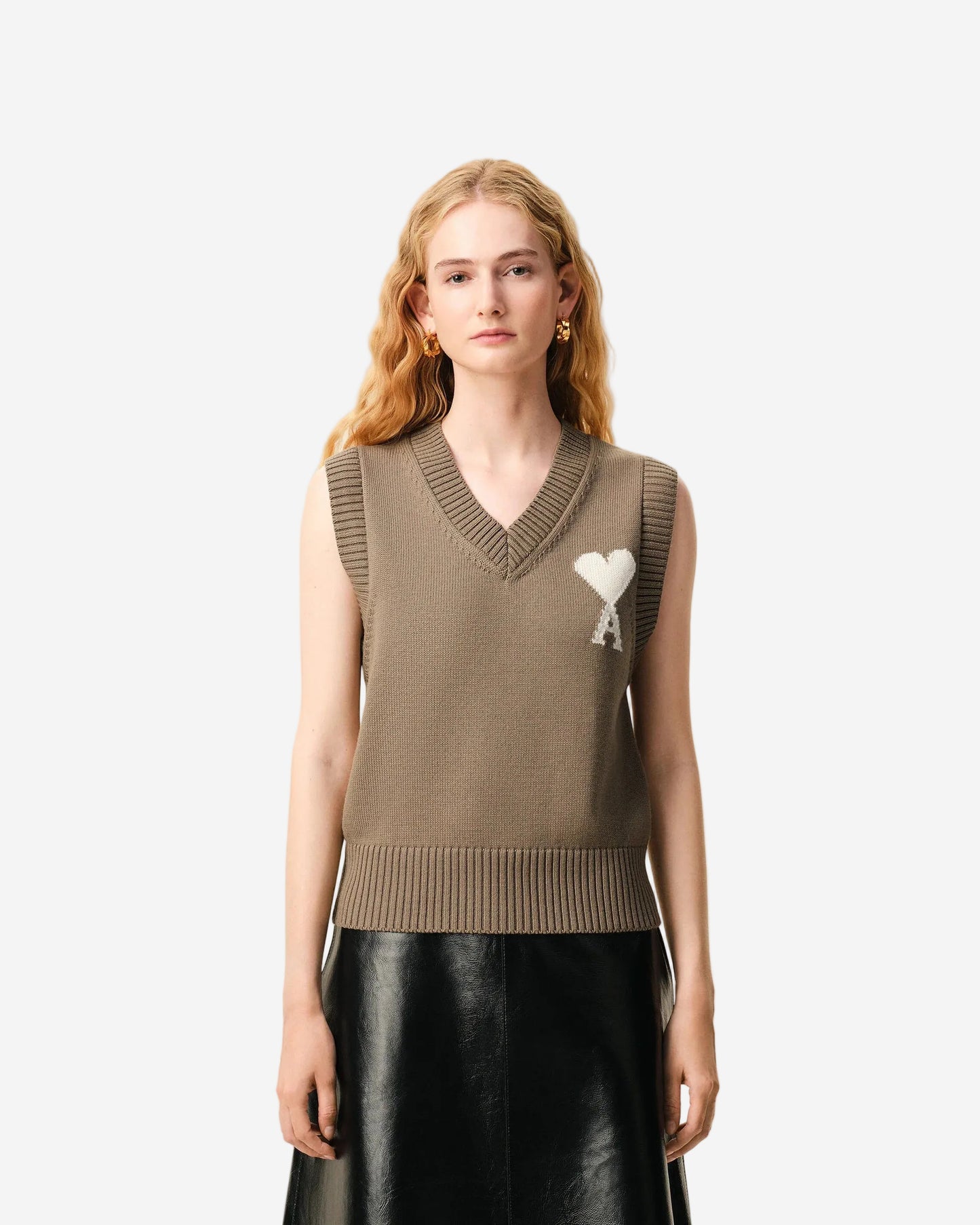 Jersey Sin Mangas Ami De Coeur De Lana Y Algodón Beige CHAQUETAS Malva CO