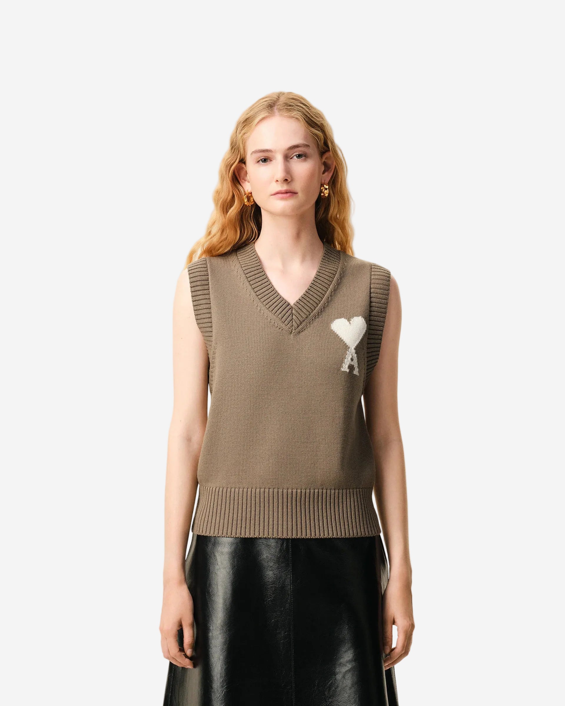 Jersey Sin Mangas Ami De Coeur De Lana Y Algodón Beige CHAQUETAS Malva CO