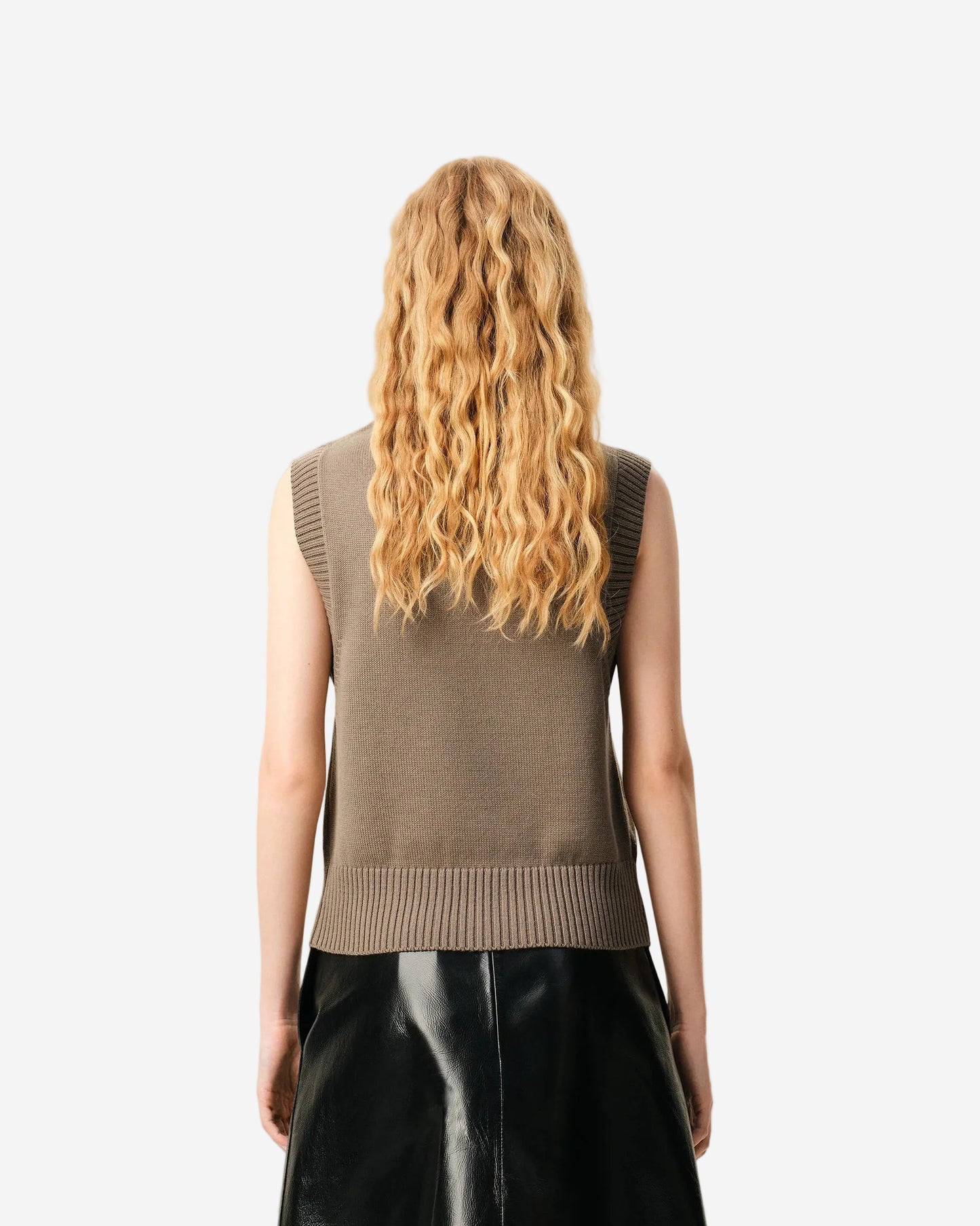 Jersey Sin Mangas Ami De Coeur De Lana Y Algodón Beige CHAQUETAS Malva CO