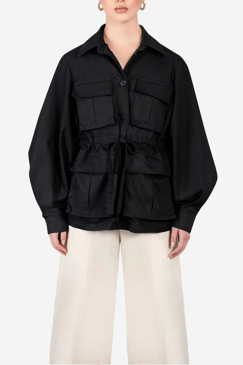 Chaqueta Larga Macrame Sahariana