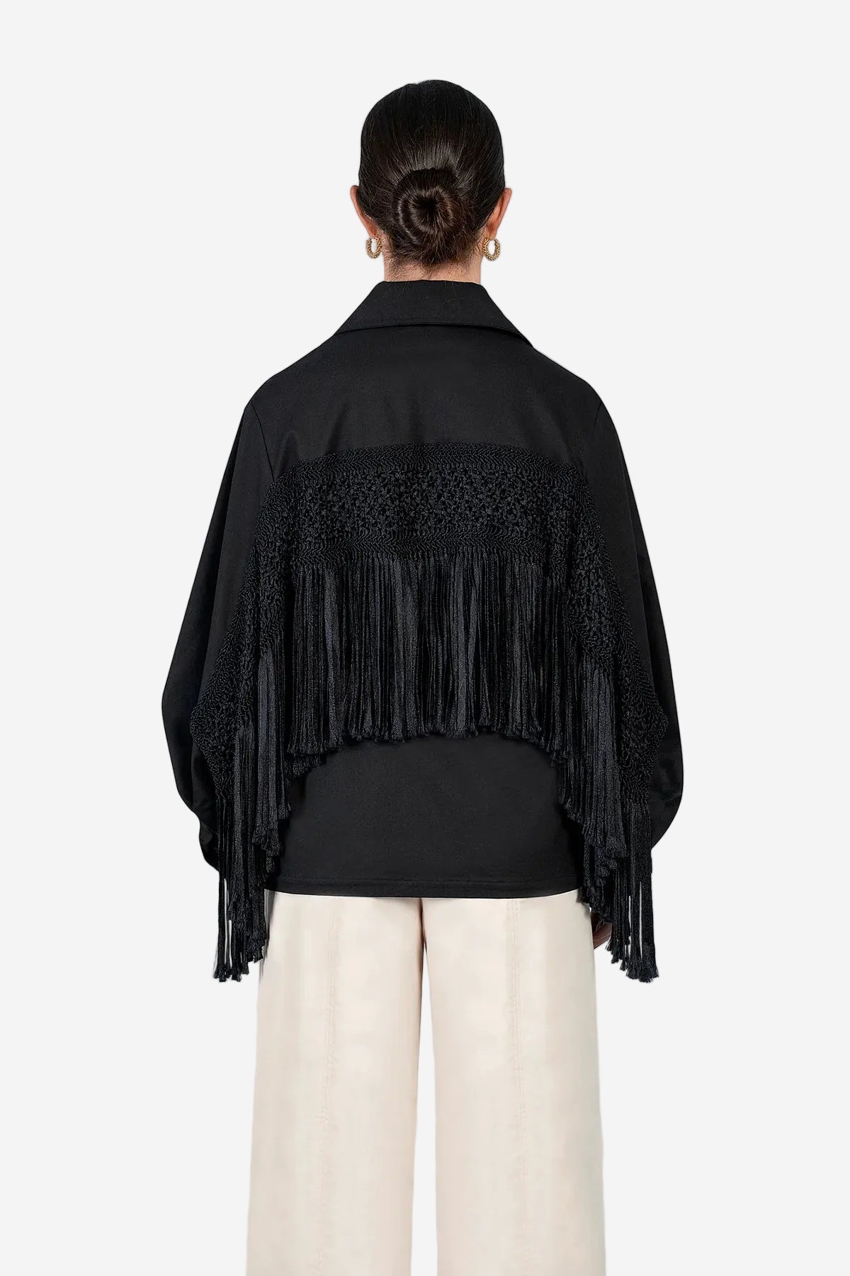 Chaqueta Larga Macrame Sahariana