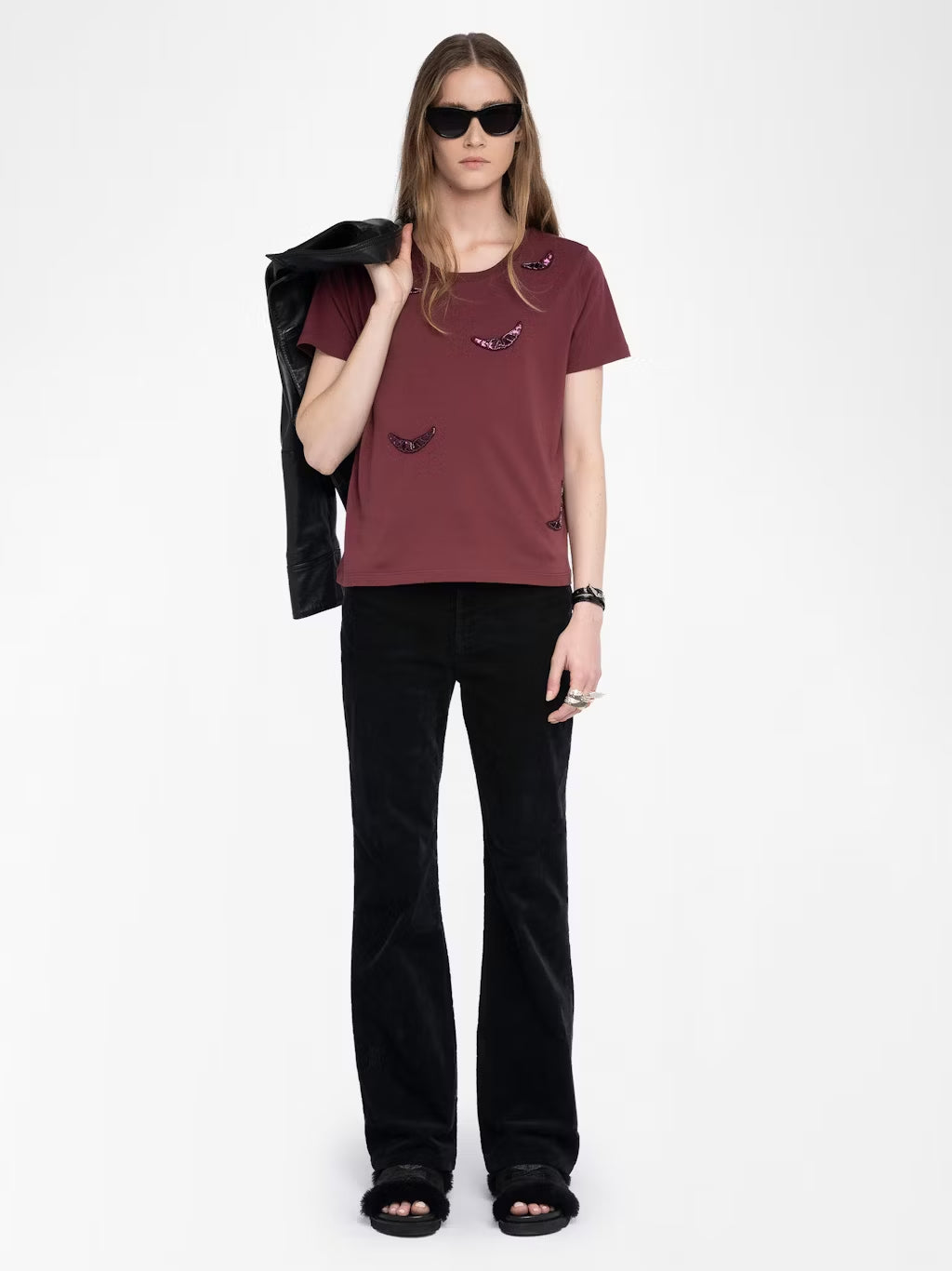 T-Shirt Alys Hc Embroidery Wings ZADIG ET VOLTAIRE T-SHIRT Malva CO