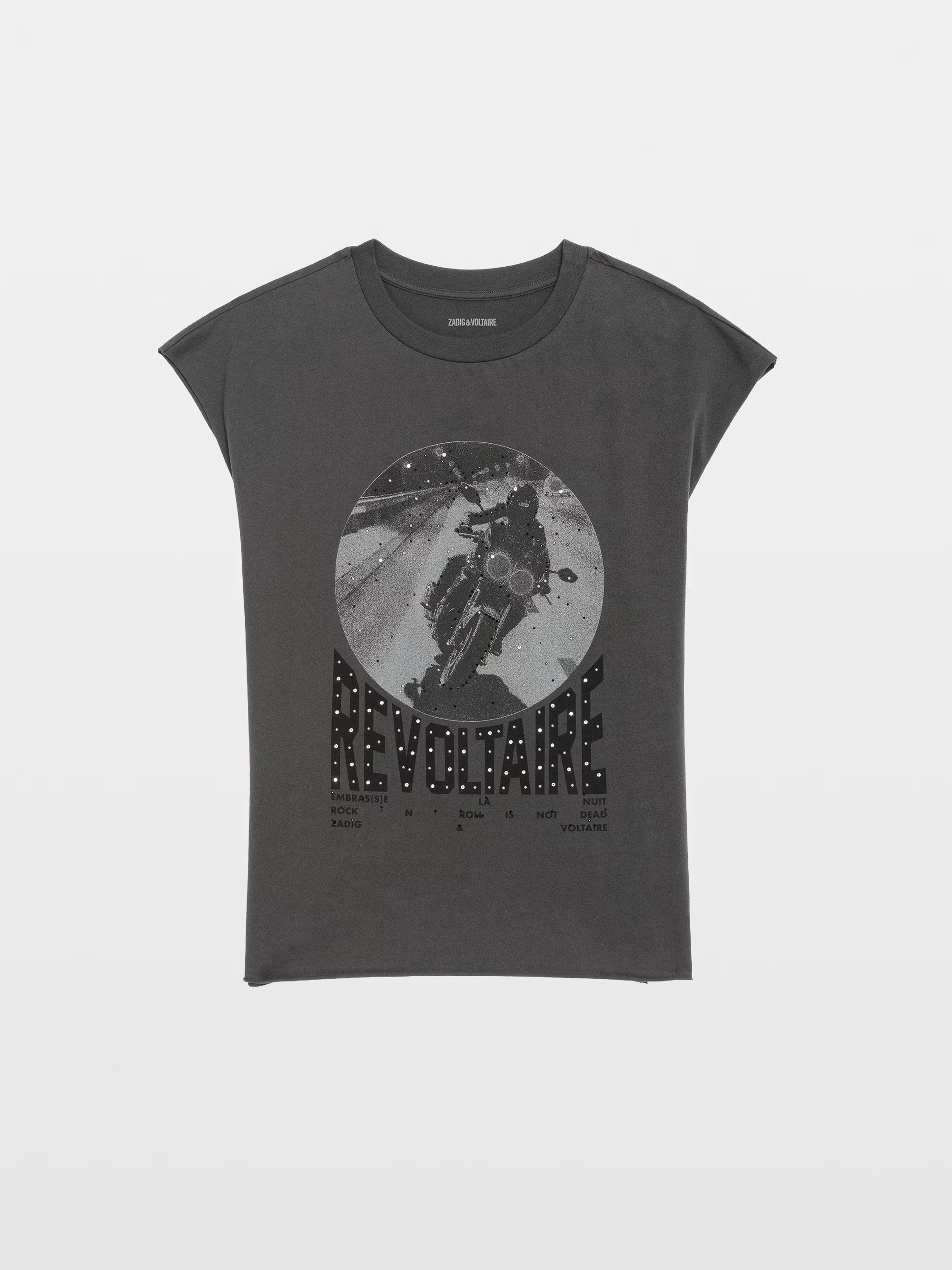 T-Shirt Cloe Photo Moto Strass