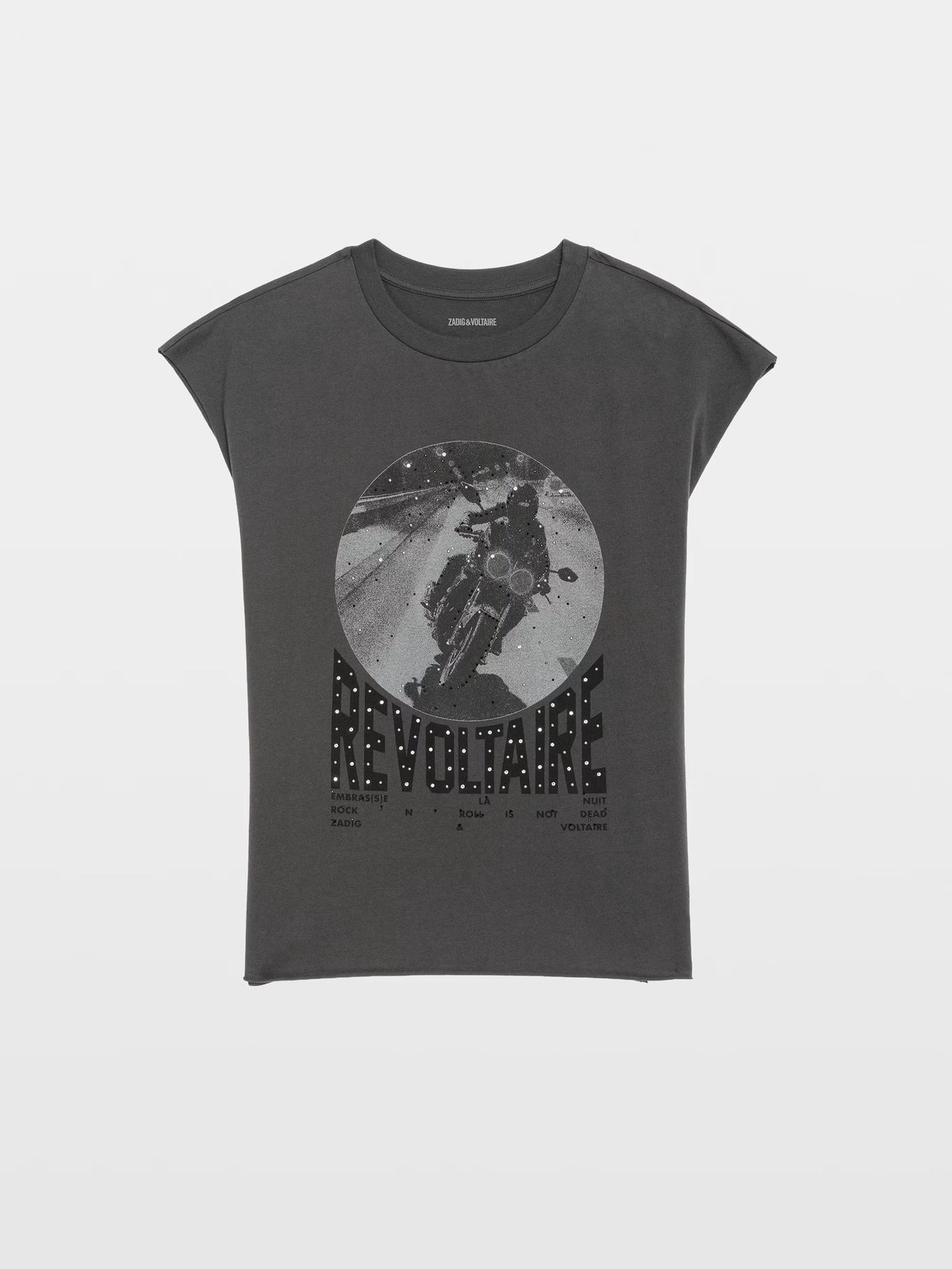 T-Shirt Cloe Photo Moto Strass