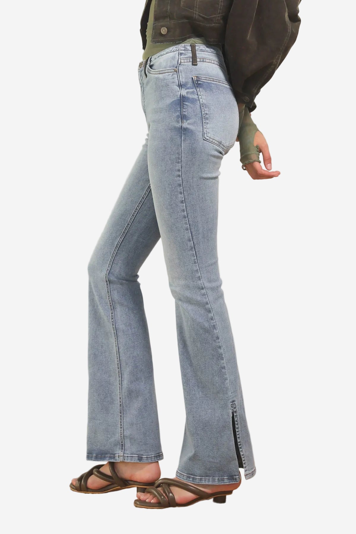Jean Leia Velvet Military