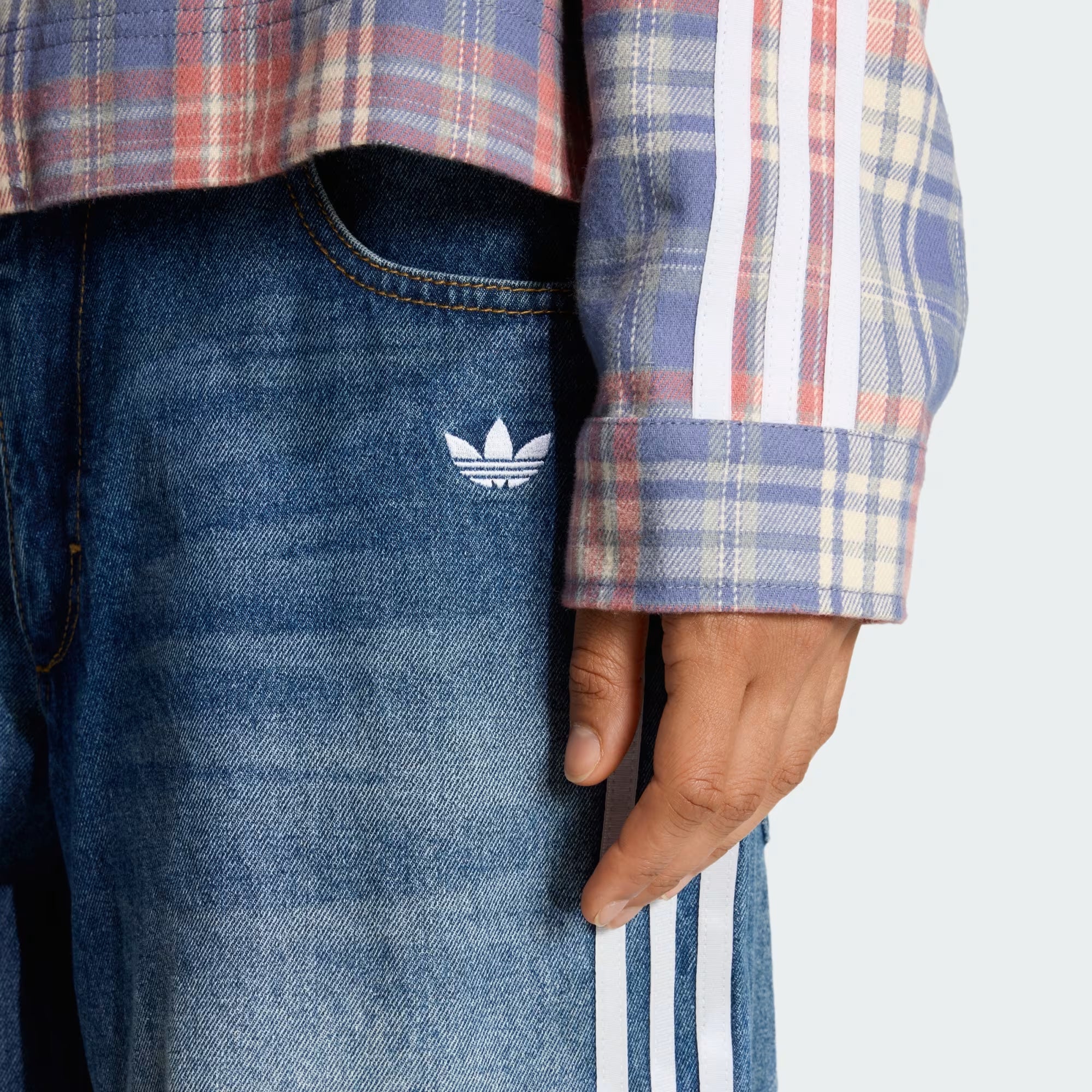 Pantalon Holgado De Mezclilla Desgastados Adidas Originals