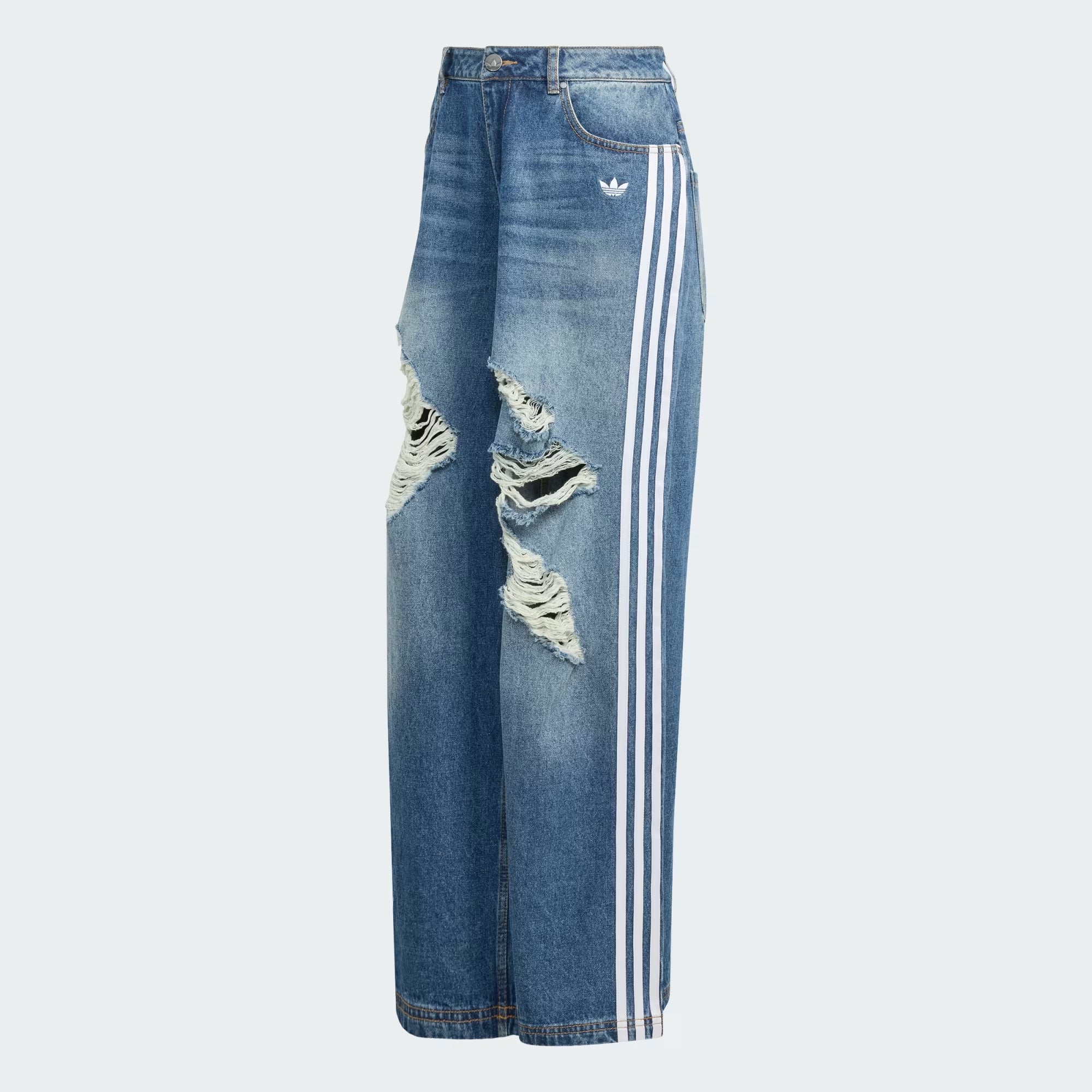 Pantalon Holgado De Mezclilla Desgastados Adidas Originals JEANS Malva CO