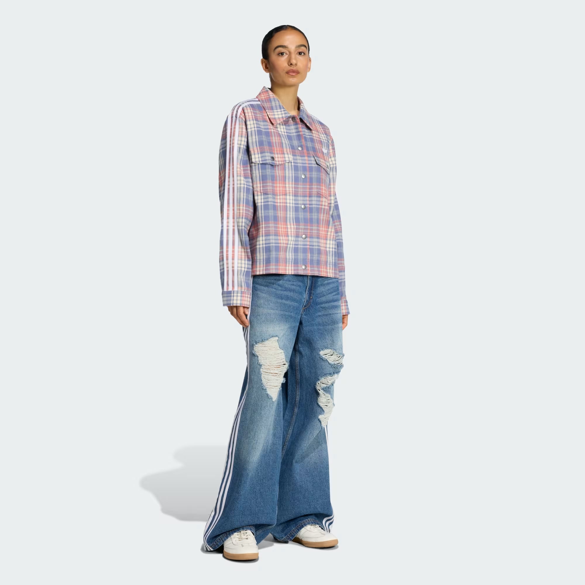 Pantalon Holgado De Mezclilla Desgastados Adidas Originals JEANS Malva CO