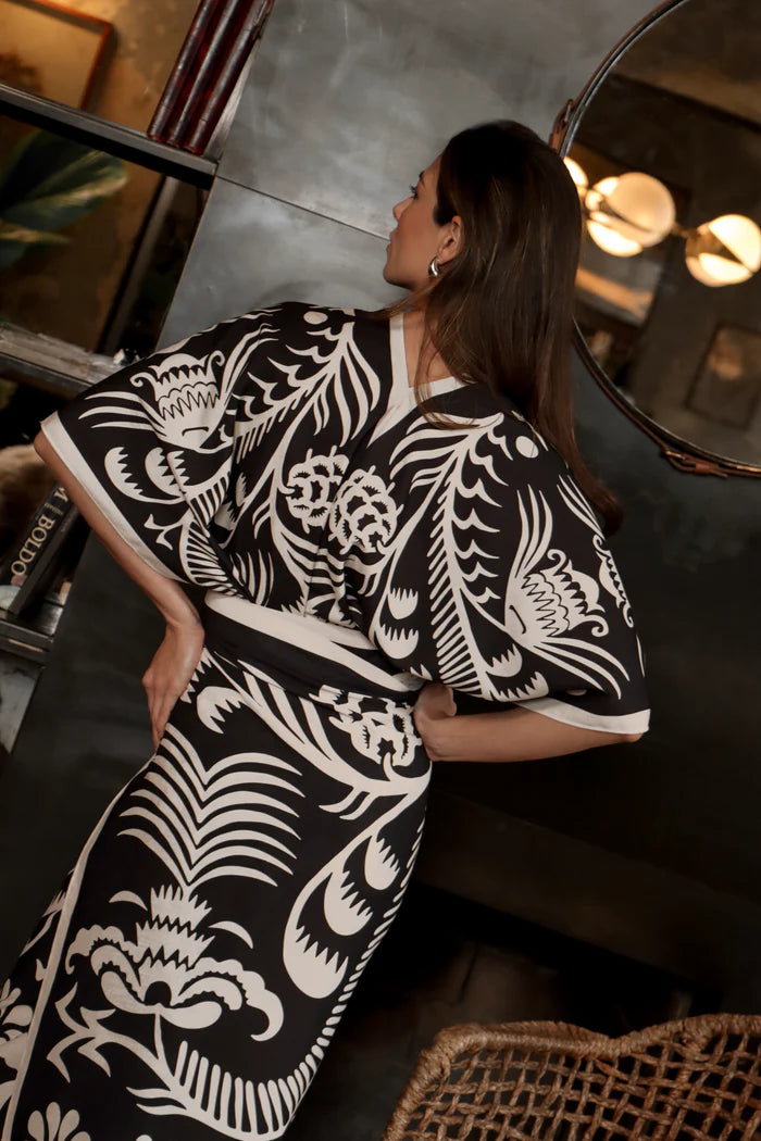 Kimono Corto Agave, Lino Negro