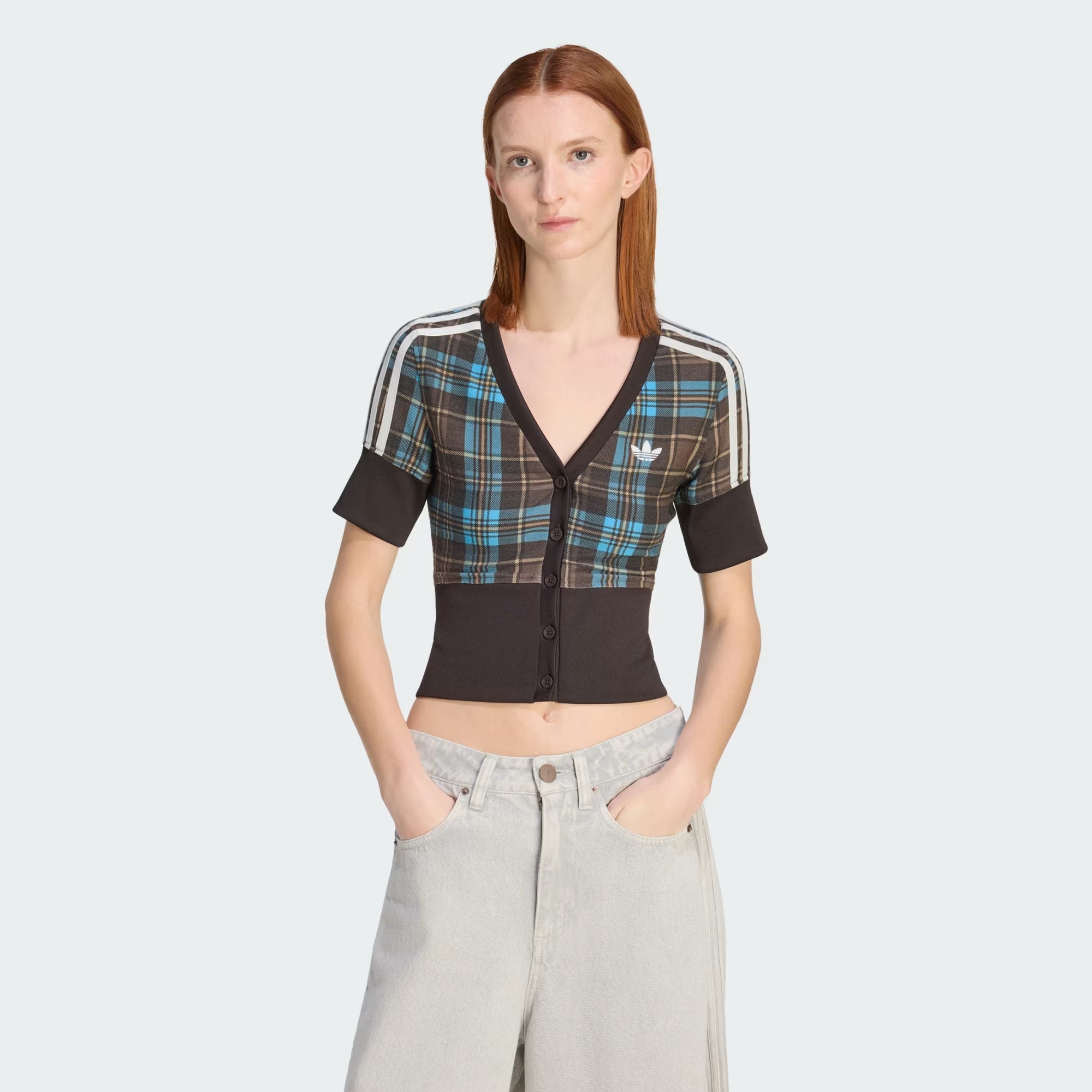 Top Adidas Check V-Neck