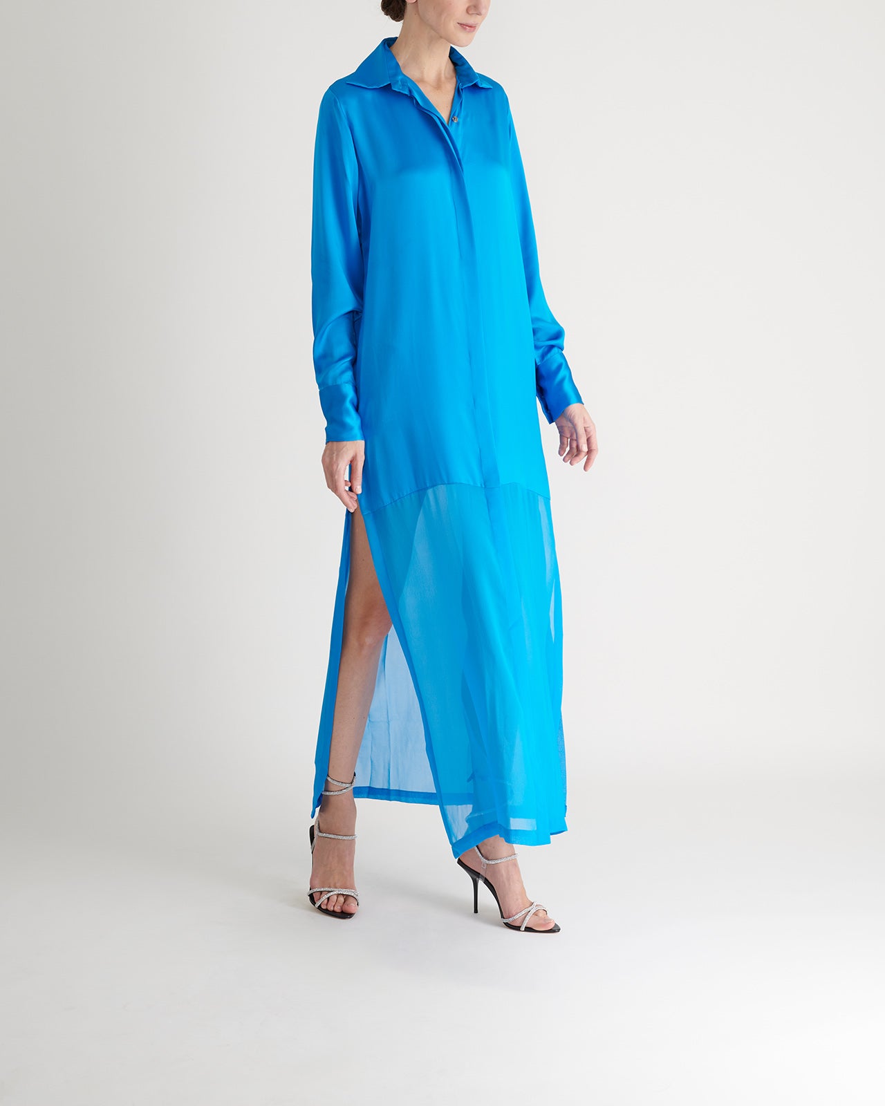 Vestido Camisero Seda Chiffon