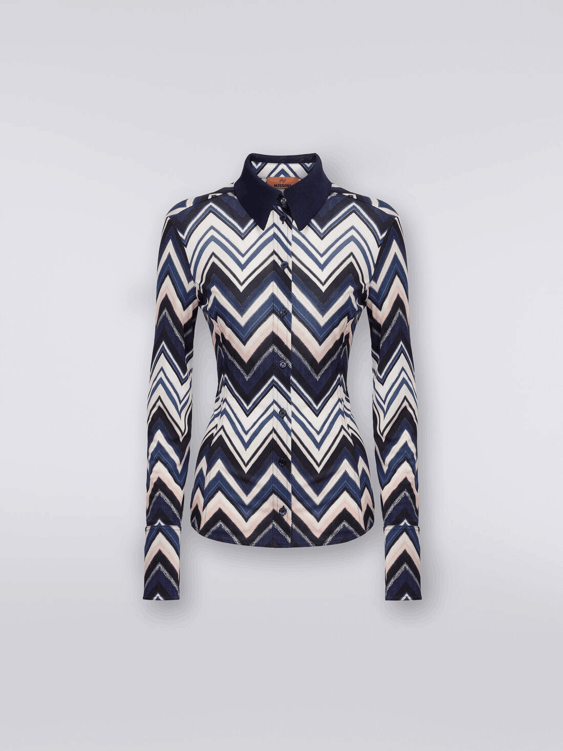 Camisa De Viscosa Con Estampado Zigzag