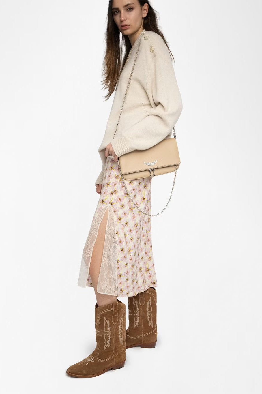 Bolso Rock Grained Leather ZADIG ET VOLTAIRE BOLSOS Y CARTERAS Malva CO