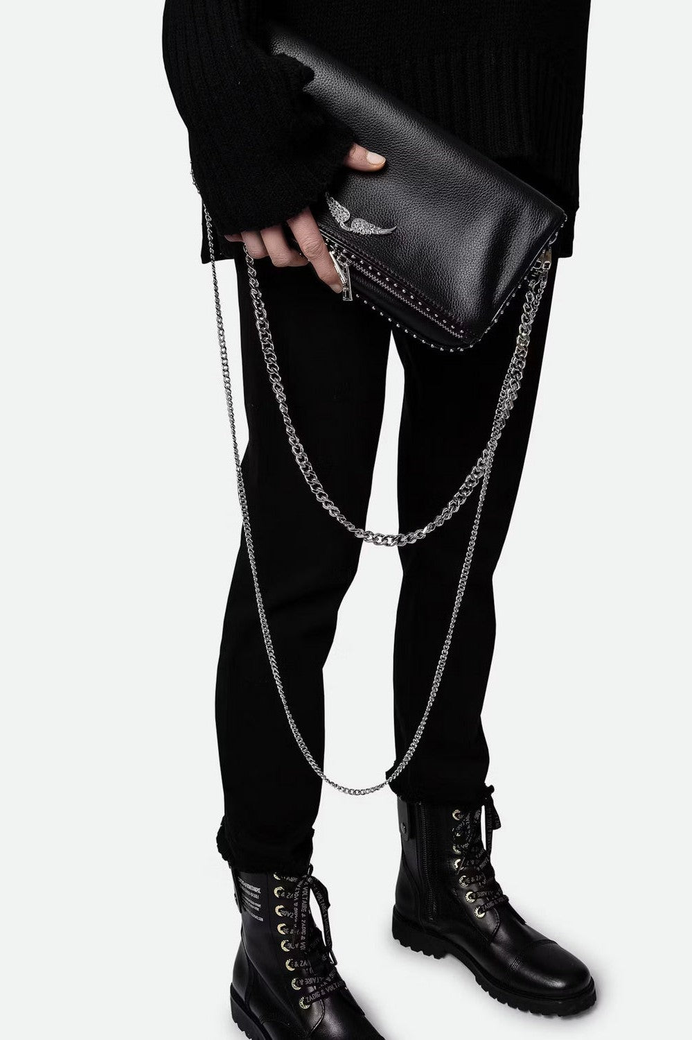 Bolso Rock Grained Leather Studs ZADIG ET VOLTAIRE BOLSOS Y CARTERAS Malva CO