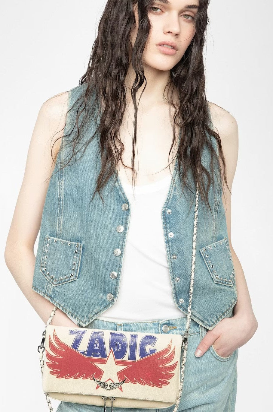 Bolso Rock Grained Leather America ZADIG ET VOLTAIRE BOLSOS Y CARTERAS Malva CO