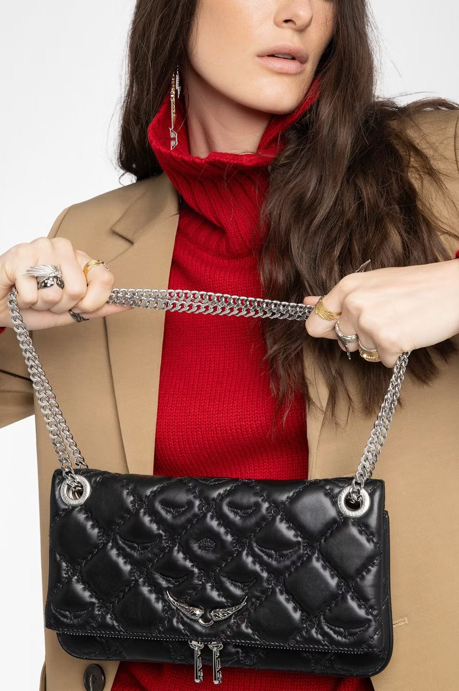 Bolso Rock Ii Quilted Monogram ZADIG ET VOLTAIRE BOLSOS Y CARTERAS Malva CO