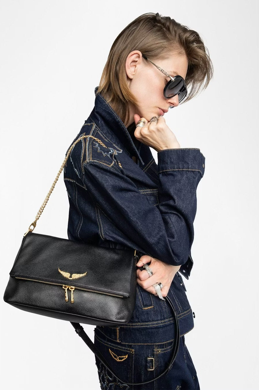 Bolso Rocky Ii Grained Leather ZADIG ET VOLTAIRE BOLSOS Y CARTERAS Malva CO