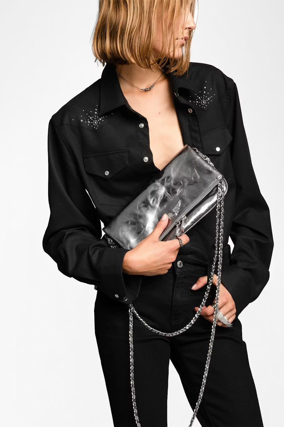 Bolso Rock Vintage Metal ZADIG ET VOLTAIRE BOLSOS Y CARTERAS Malva CO