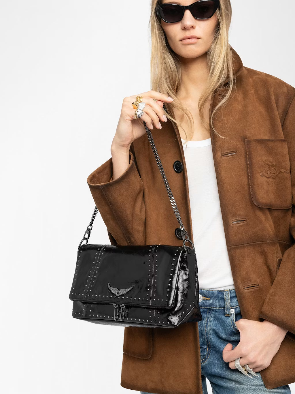 Bolso Rocky Ii Vintage Patent Studs