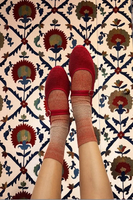 Balleta Mary Jane Linen Baggins FLABELUS BALLERINAS Malva CO