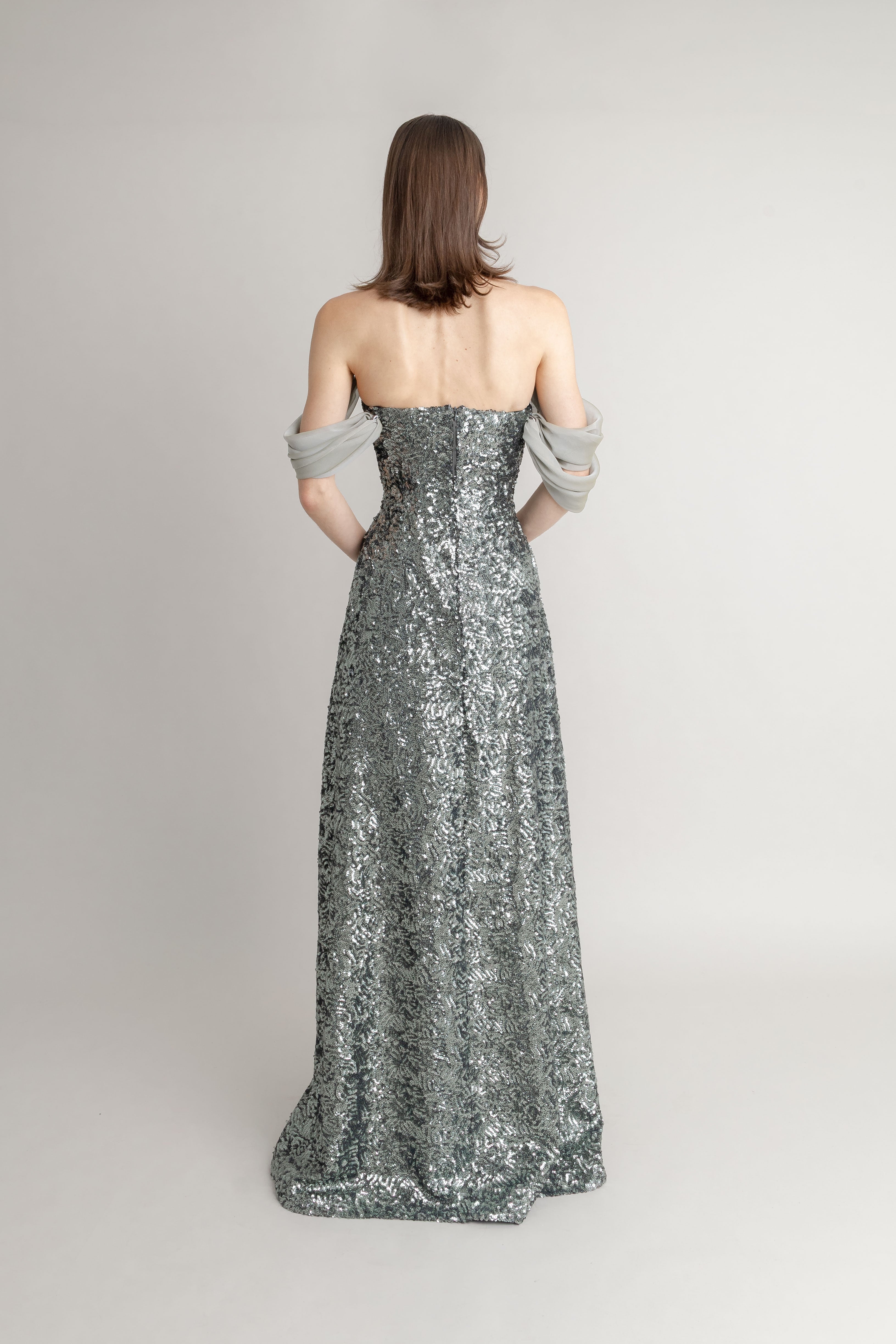 Maxi Vestido Plomo Verde JORGE DUQUE MAXI VESTIDOS Malva CO