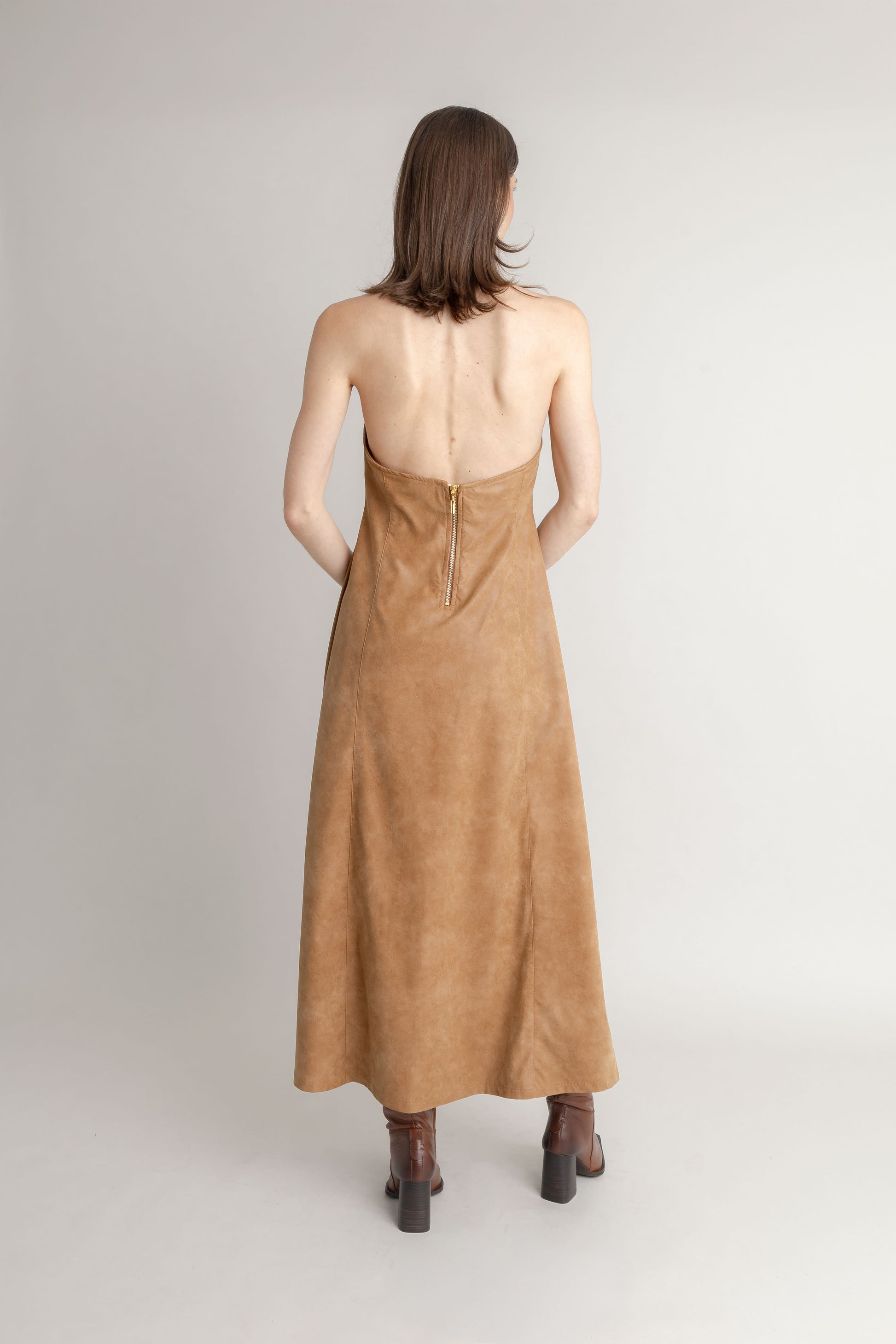 Maxi Vestido En Cuerina COMMON AREA MAXI VESTIDOS Malva CO