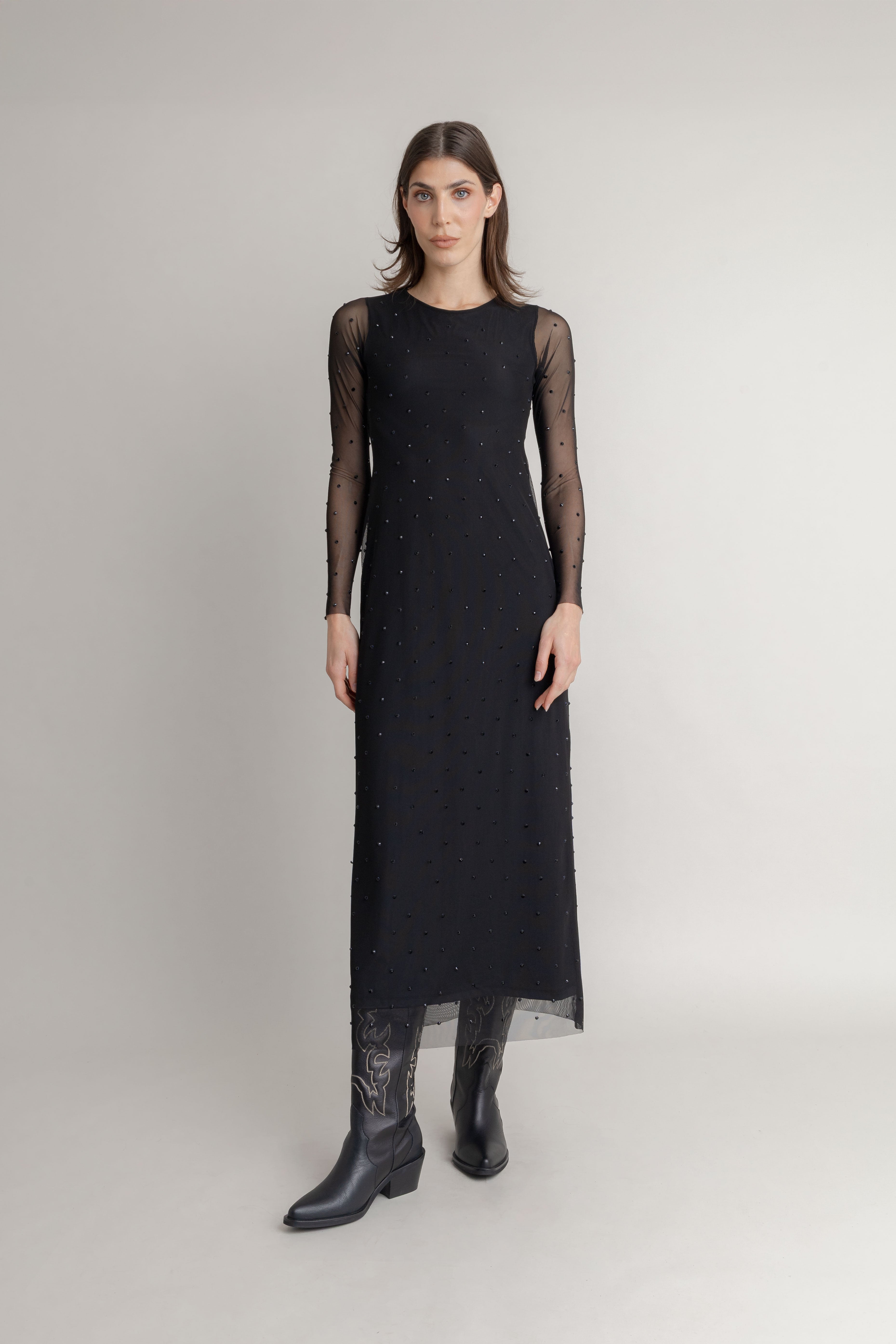 Maxi Vestido Con Taches