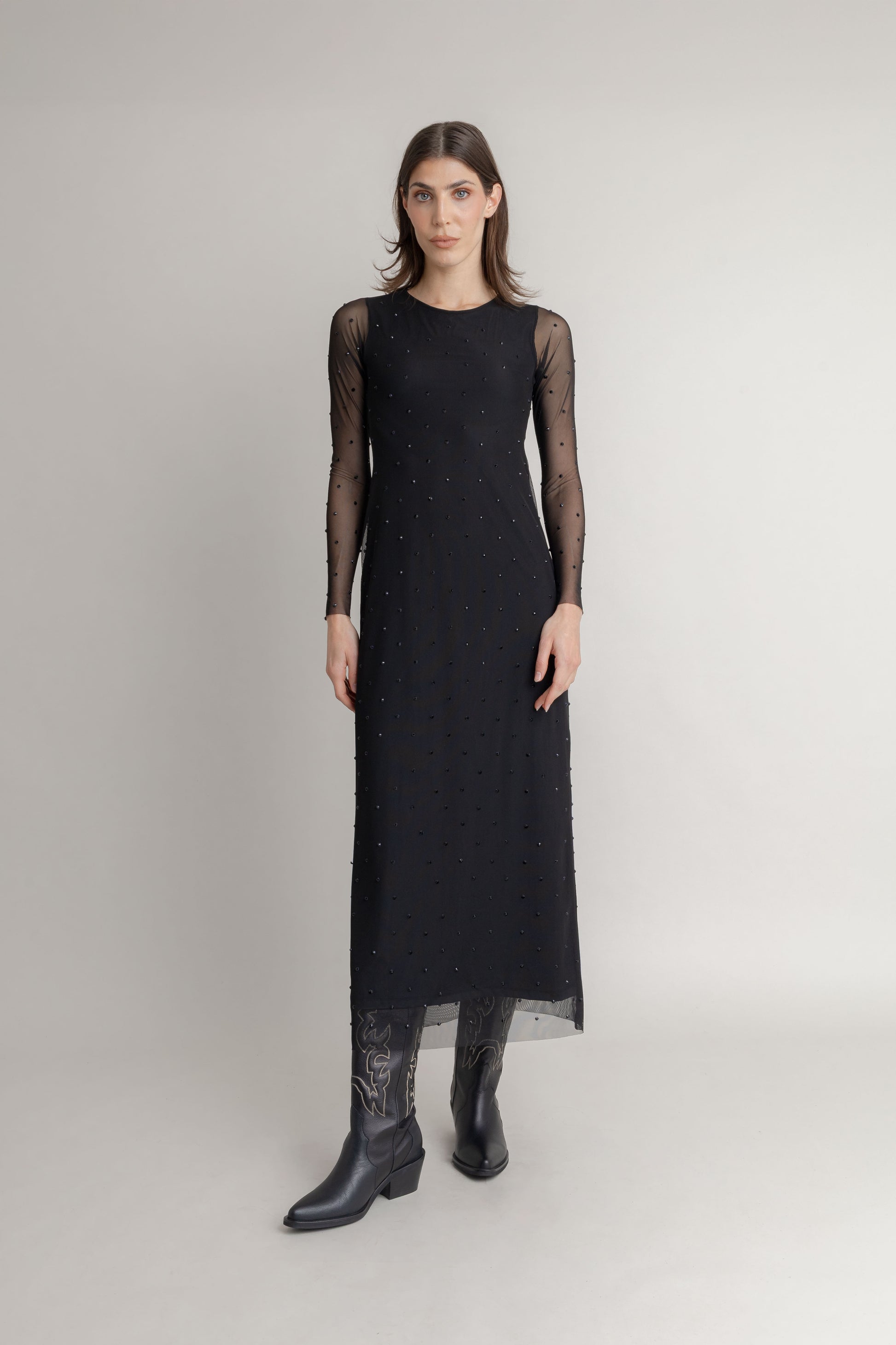 Maxi Vestido Con Taches COMMON AREA MAXI VESTIDOS Malva CO