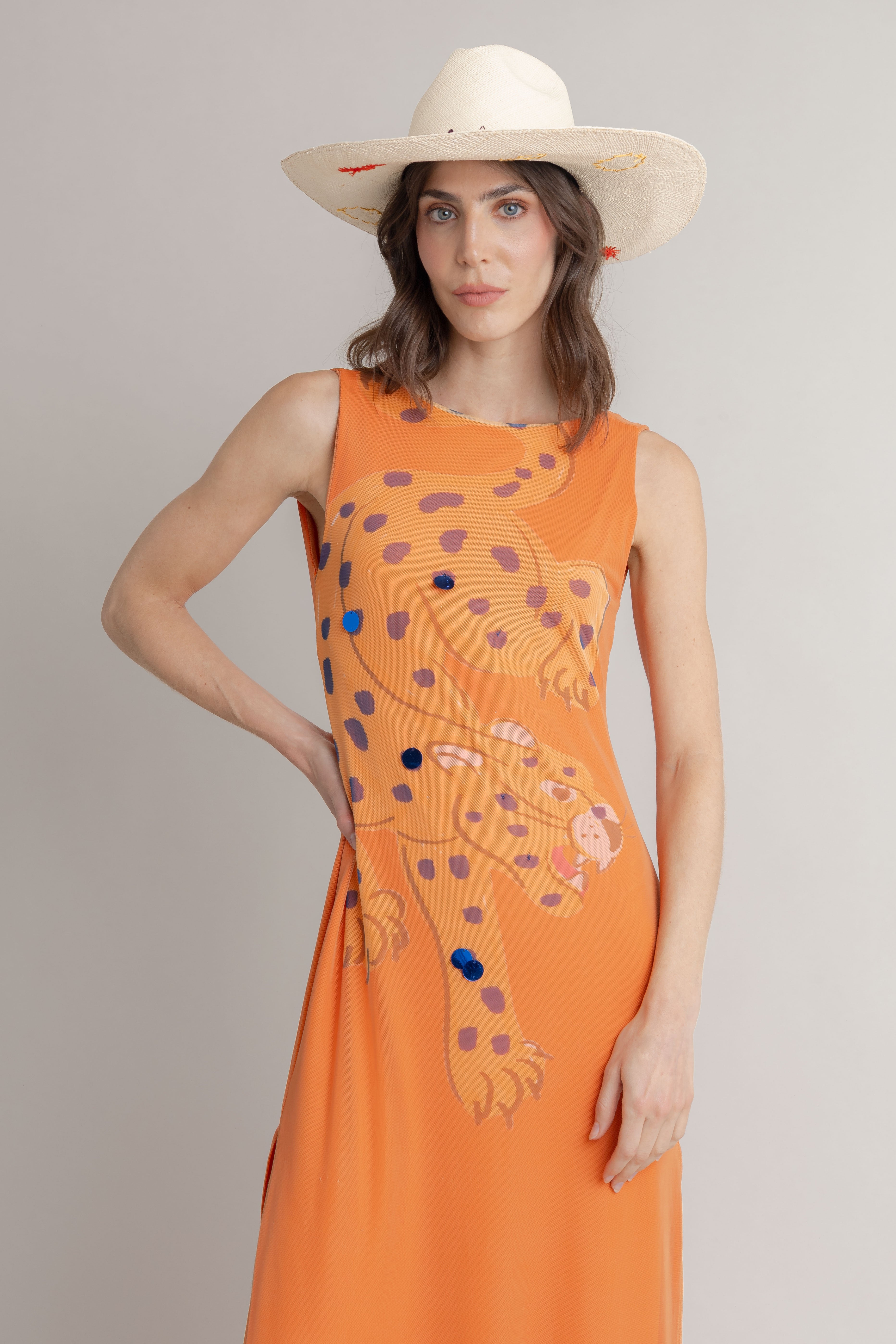 Maxi Vestido Tigre Print VOIE MAXI VESTIDOS Malva CO