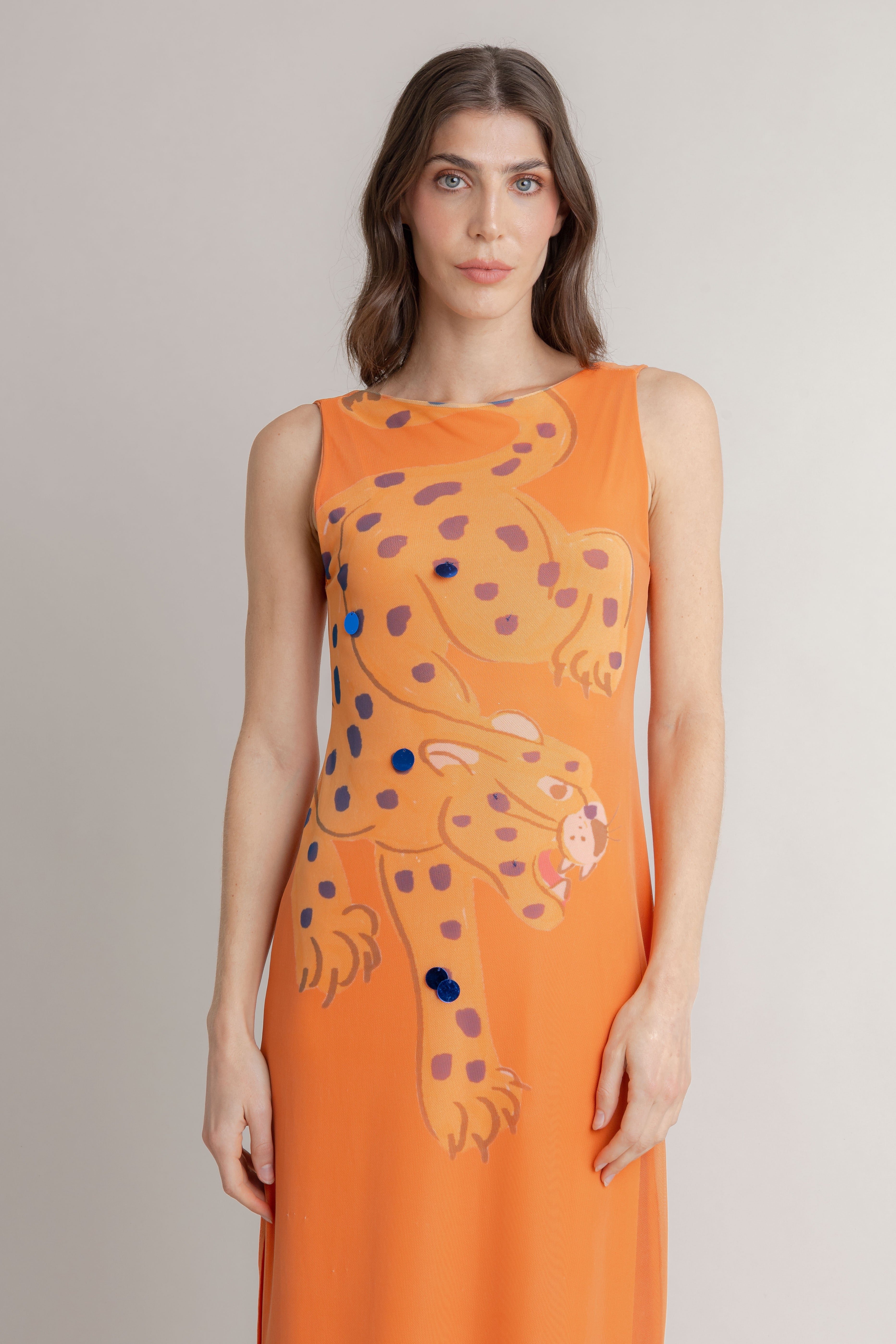 Maxi Vestido Tigre Print VOIE MAXI VESTIDOS Malva CO