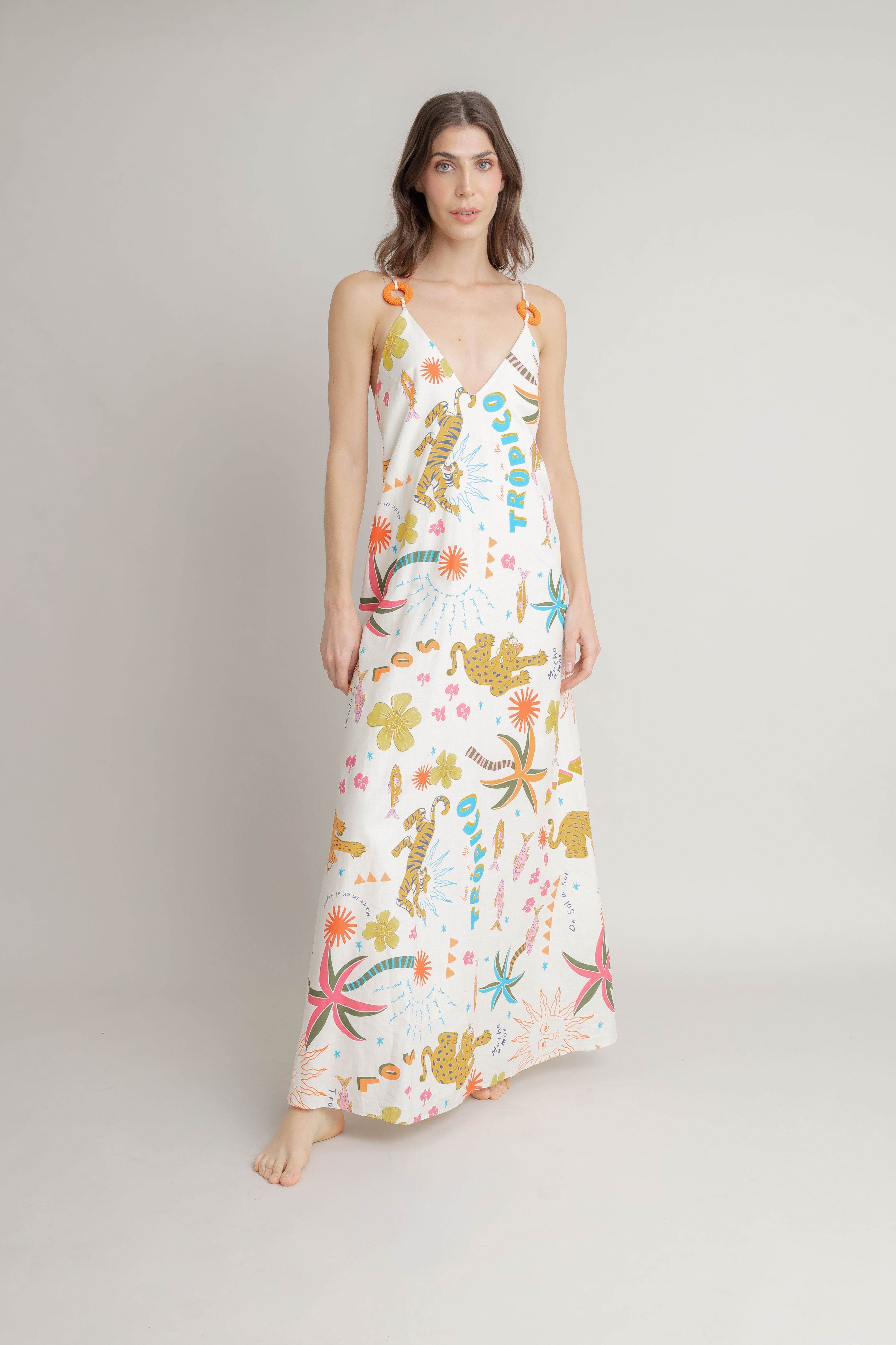 Maxi Vestido Estampado VOIE MAXI VESTIDOS Malva CO