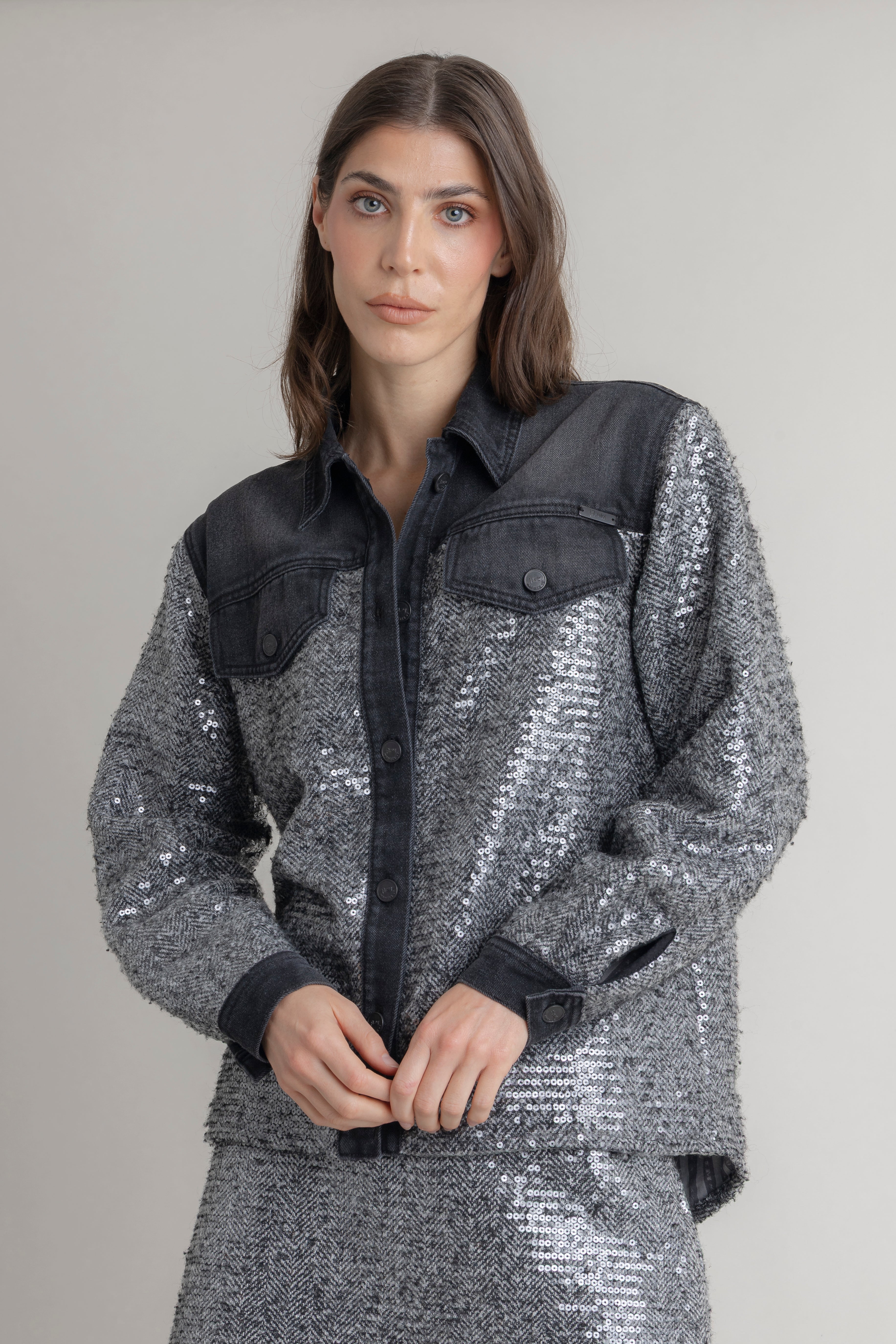 Chaqueta Shiny Tweed FLOW CHAQUETAS Malva CO