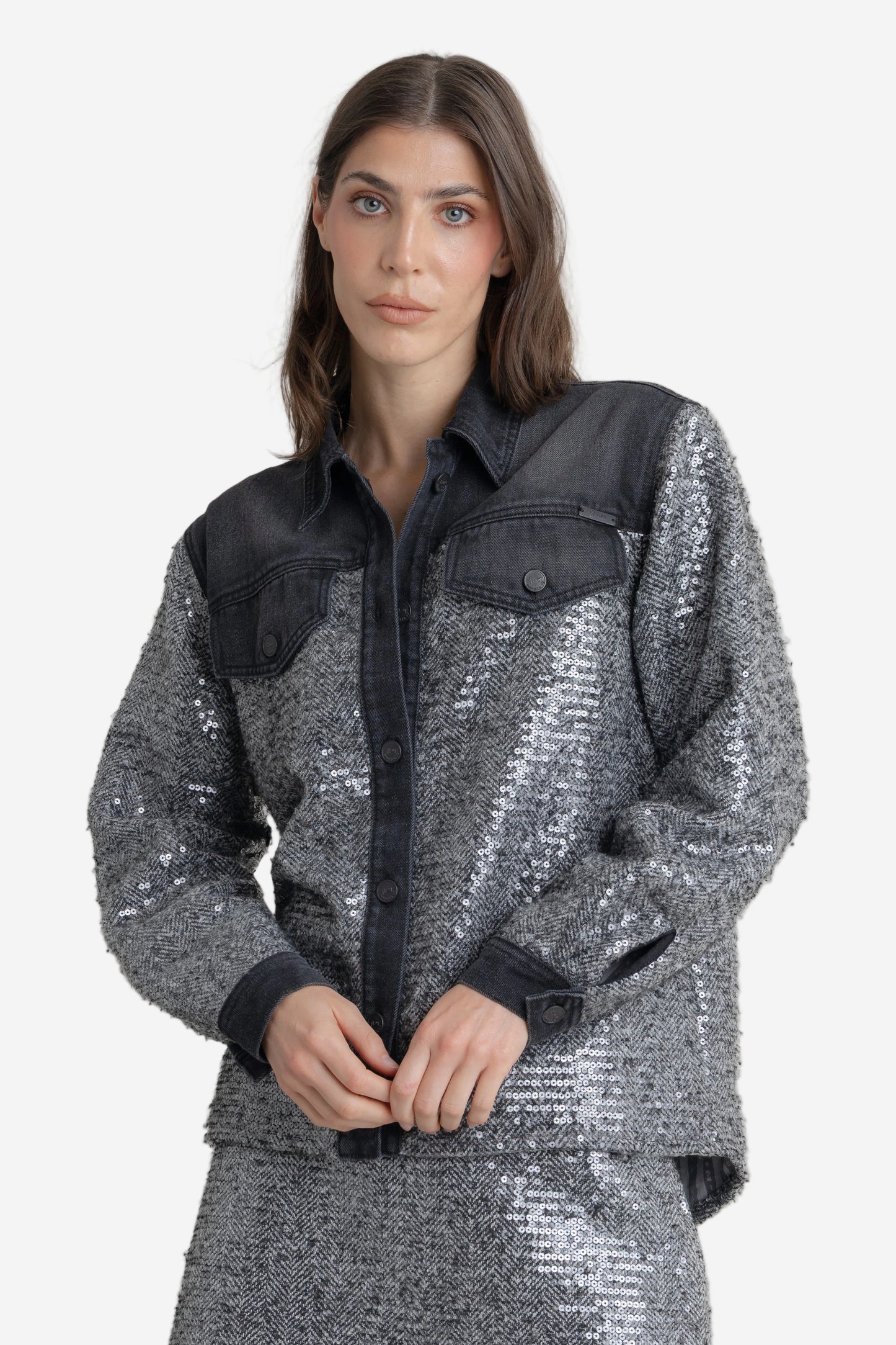 Chaqueta Shiny Tweed FLOW CHAQUETAS Malva CO