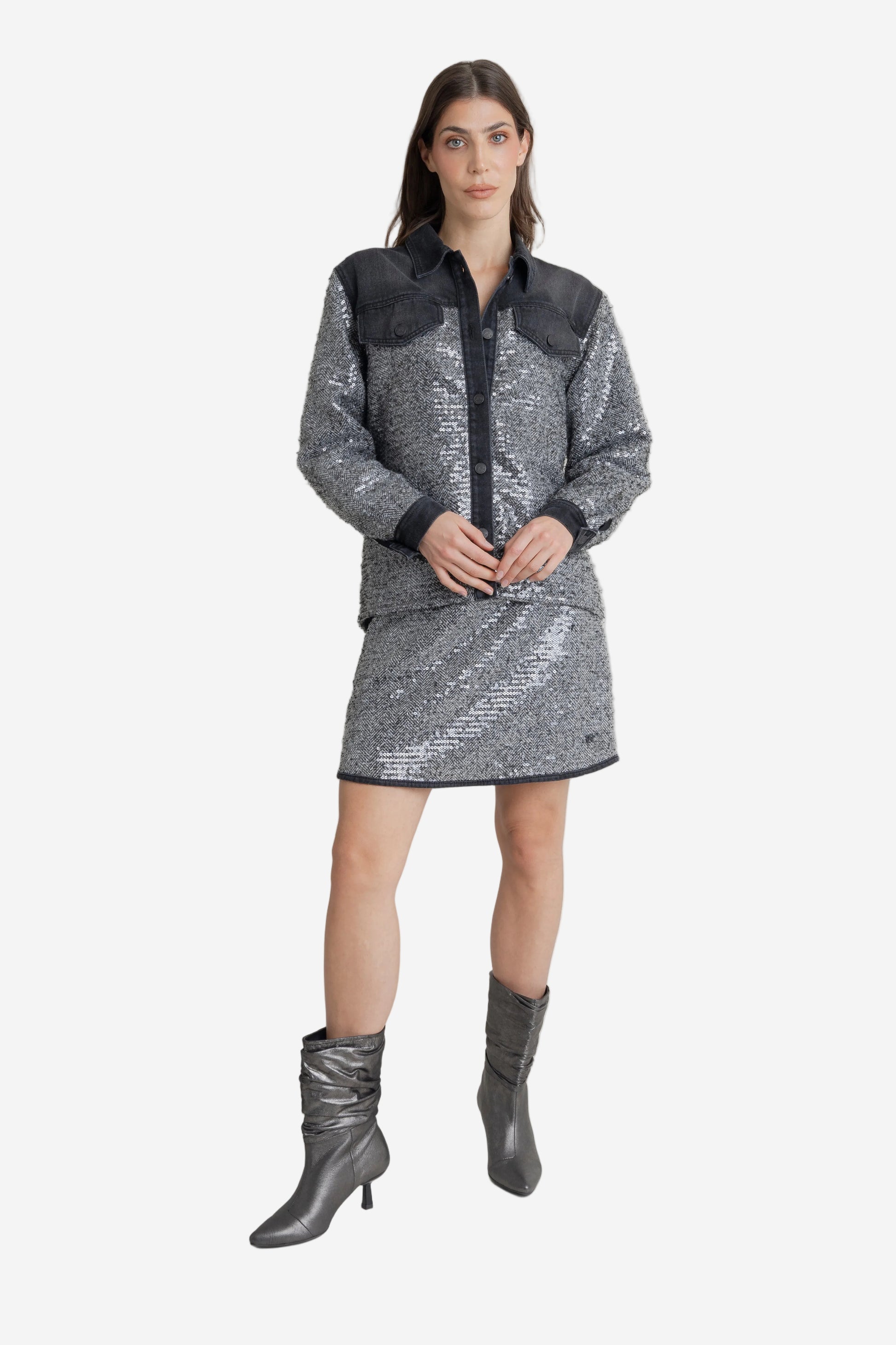 Mini Falda Shiny Tweed FLOW MINI FALDAS Malva CO