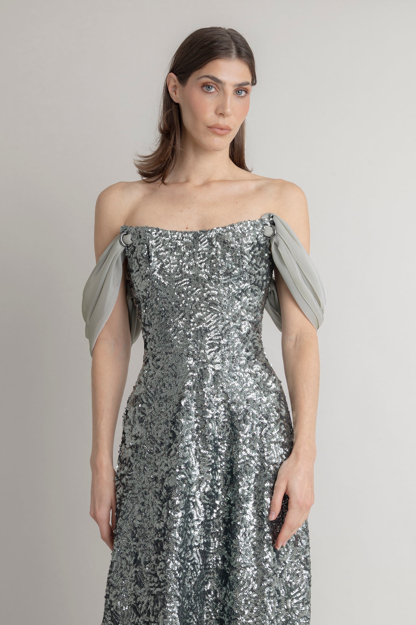 Maxi Vestido Plomo Verde JORGE DUQUE MAXI VESTIDOS Malva CO