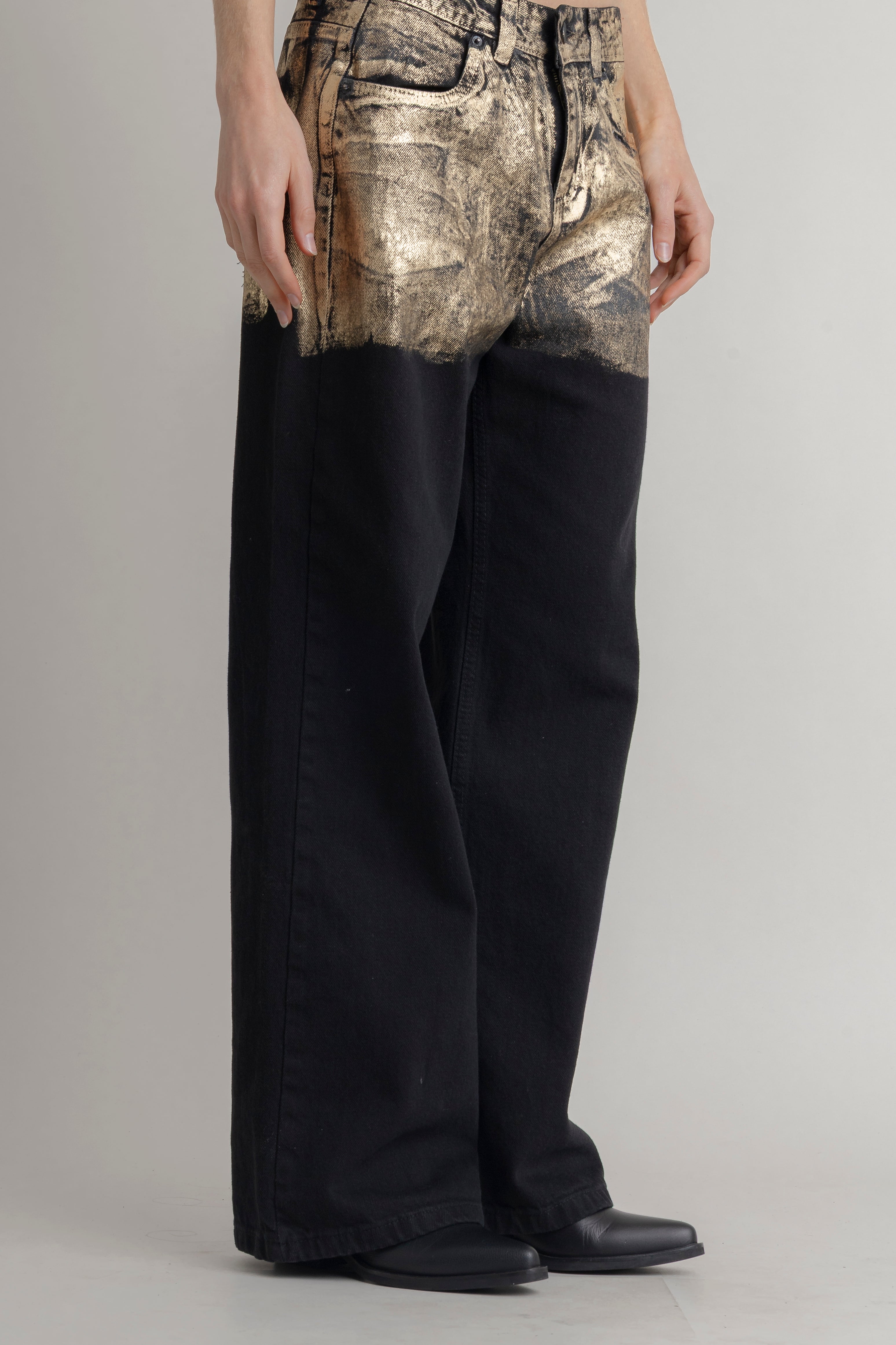 Jean Con Foil Dorado