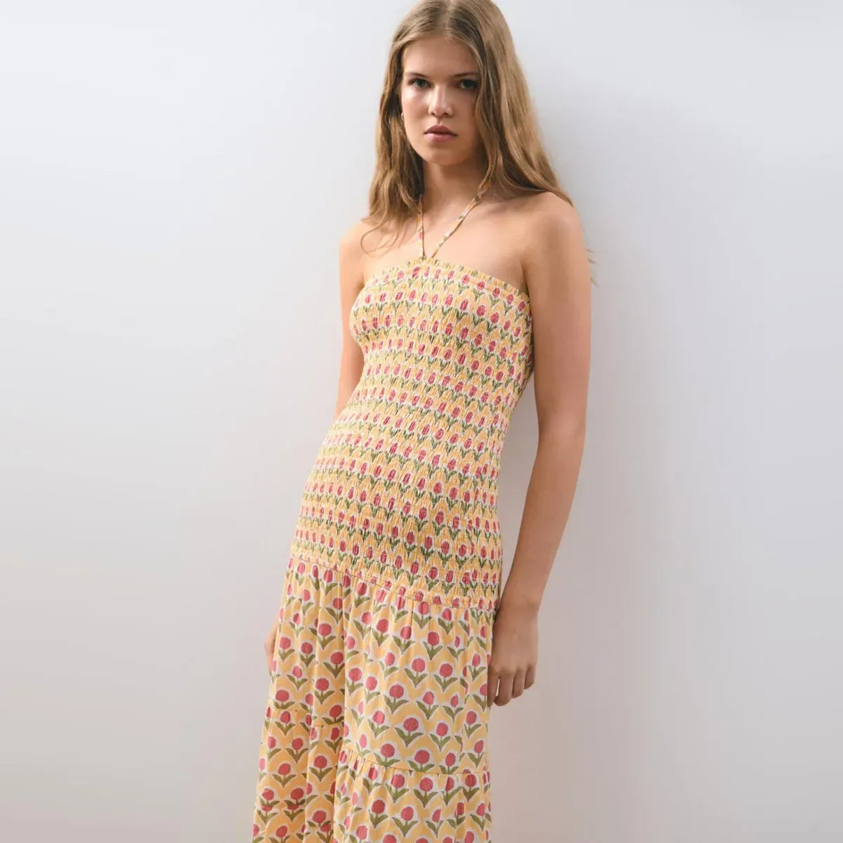 Maxi Vestido Gomas Estampado