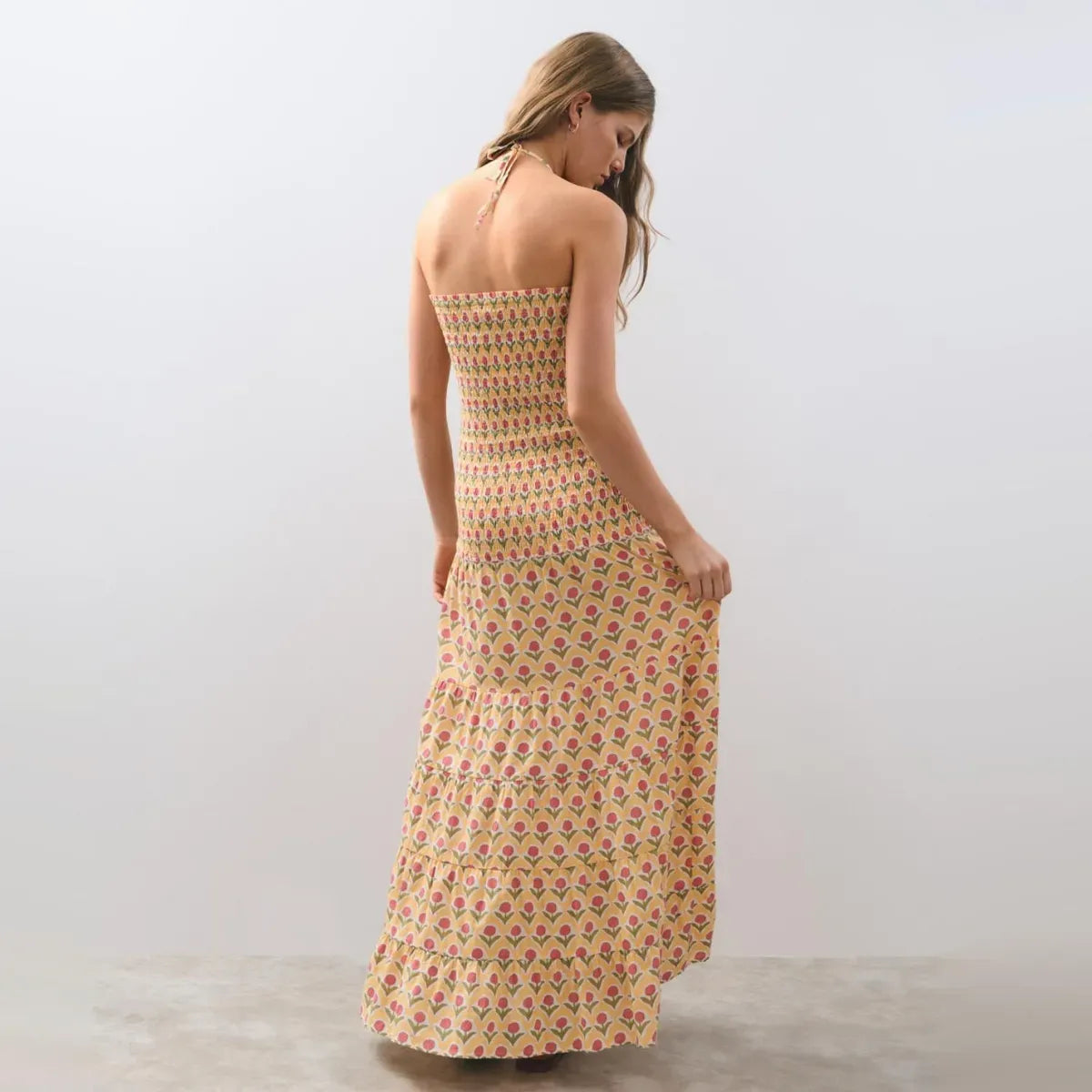 Maxi Vestido Gomas Estampado