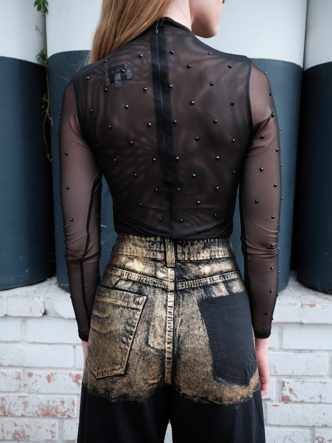 Jean Con Foil Dorado