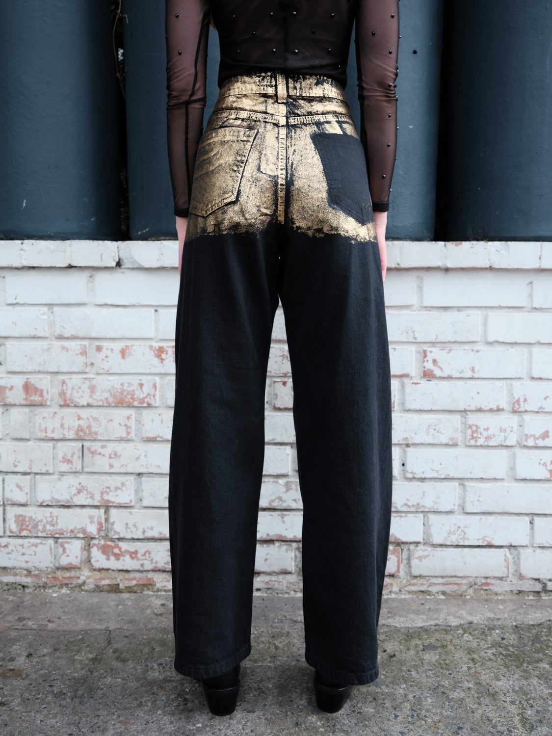 Jean Con Foil Dorado