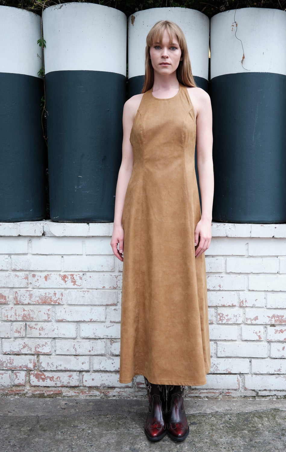 Maxi Vestido En Cuerina