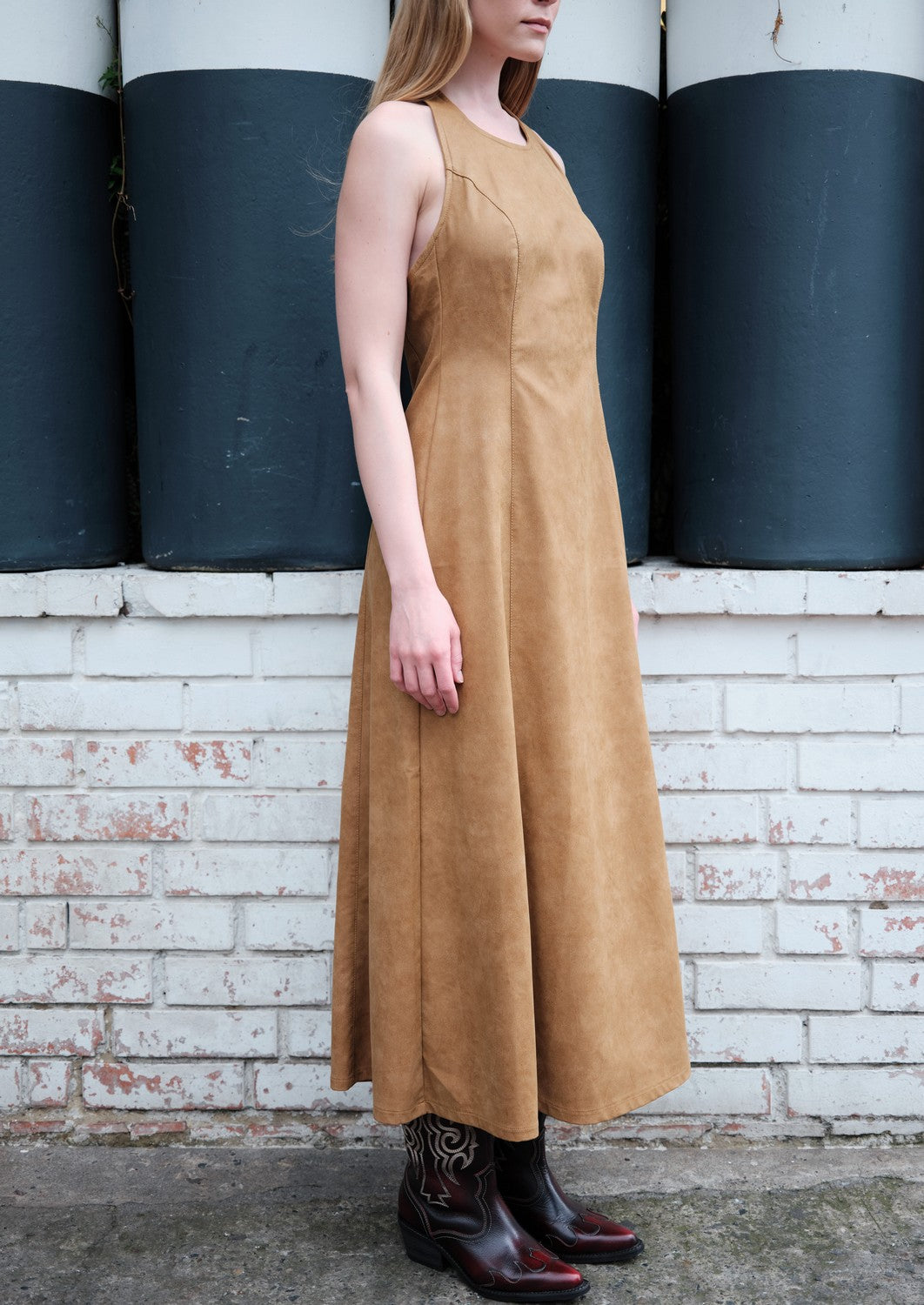 Maxi Vestido En Cuerina