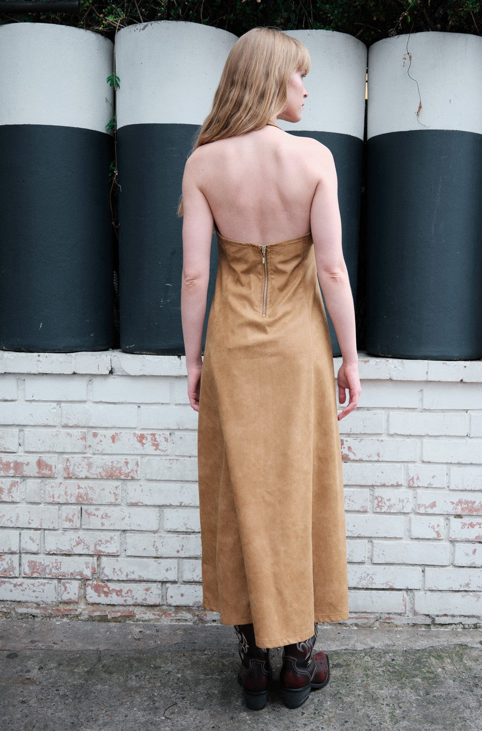 Maxi Vestido En Cuerina