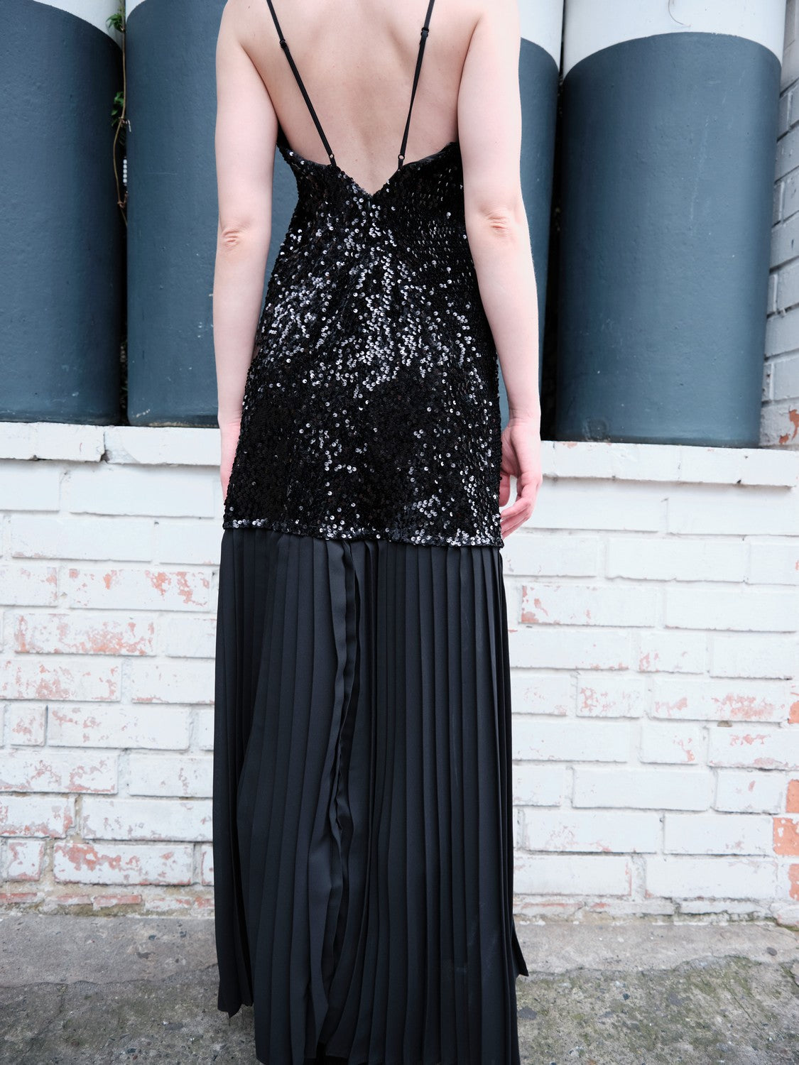 Maxi Vestido Largo Plisado