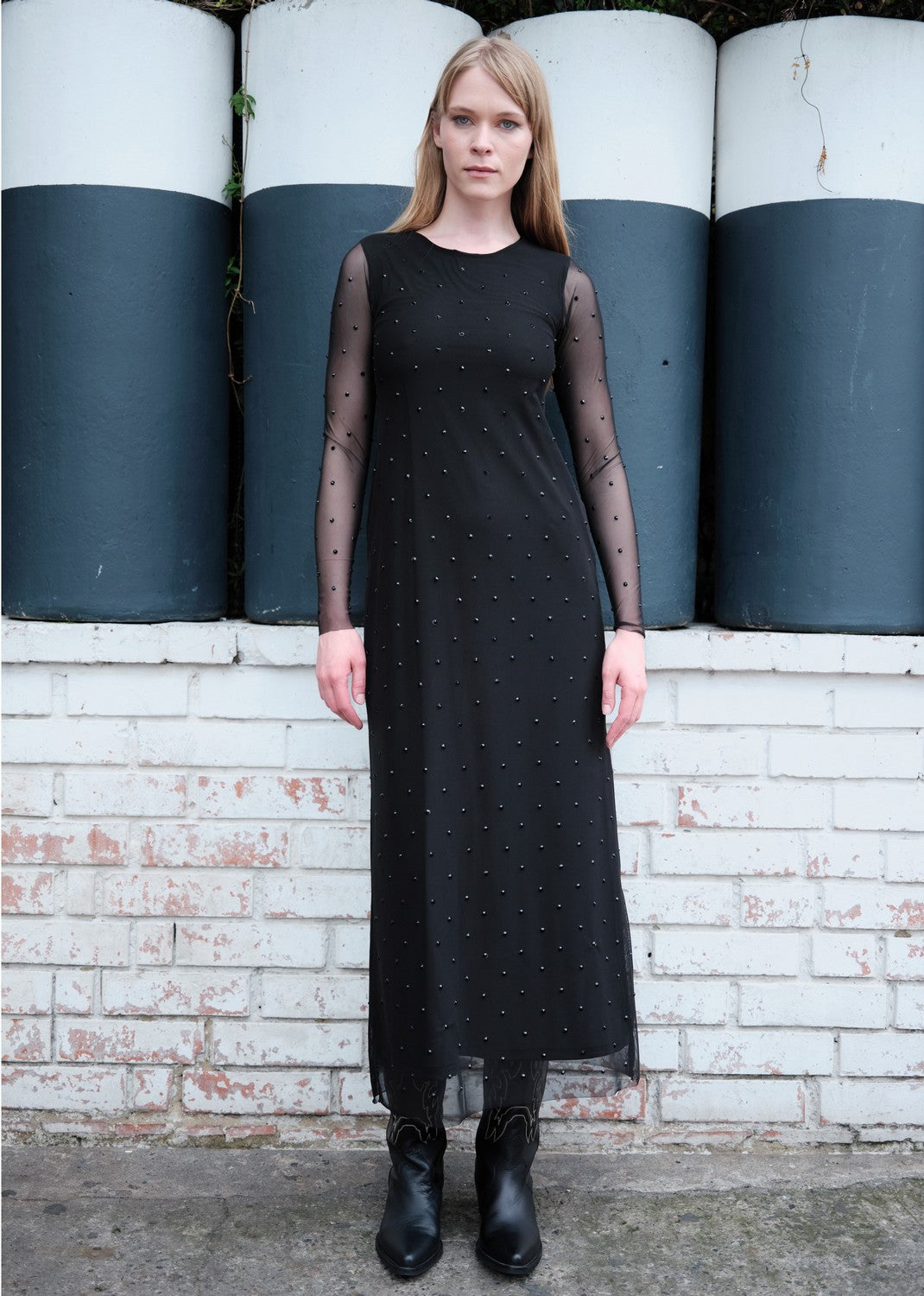 Maxi Vestido Con Taches