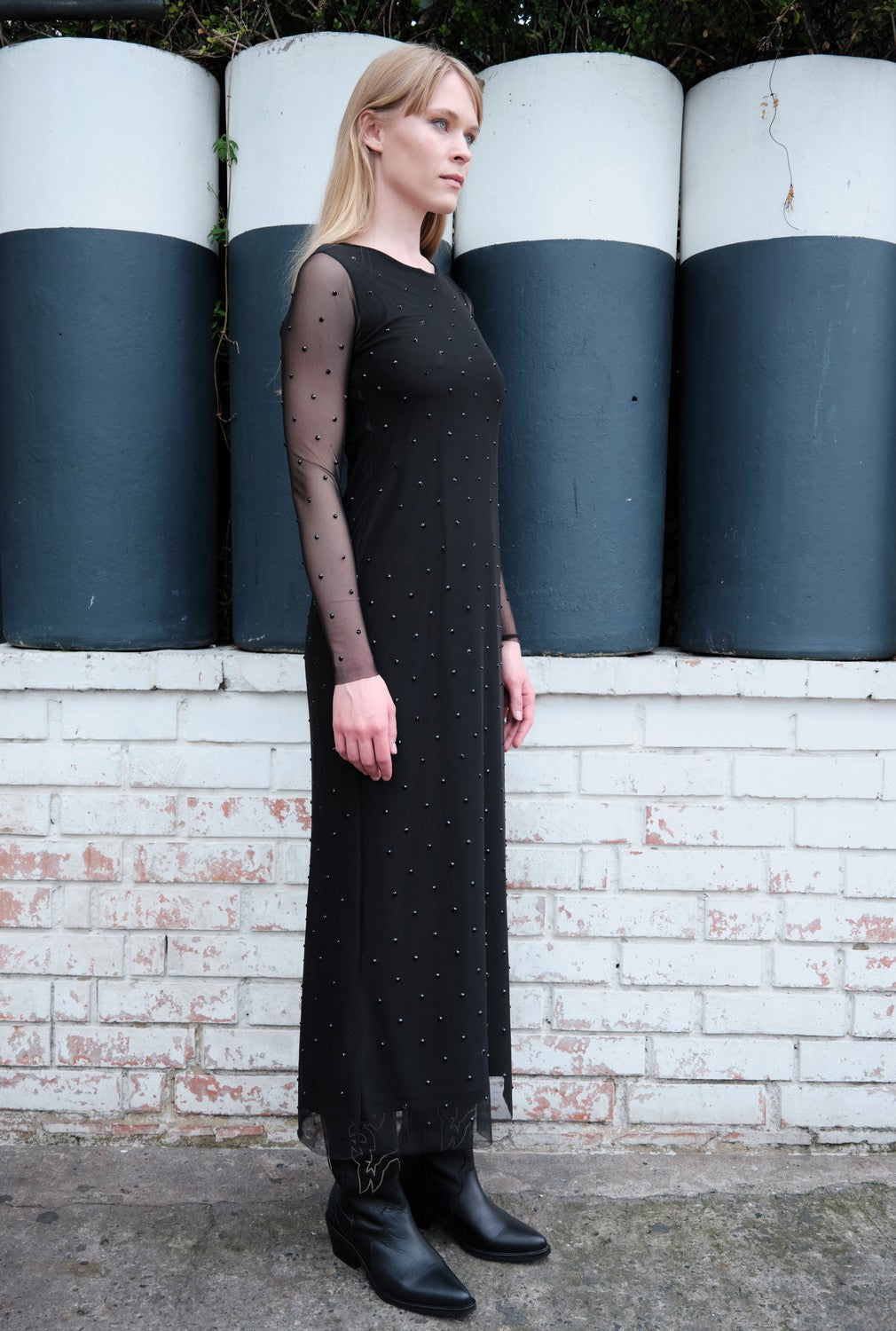 Maxi Vestido Con Taches