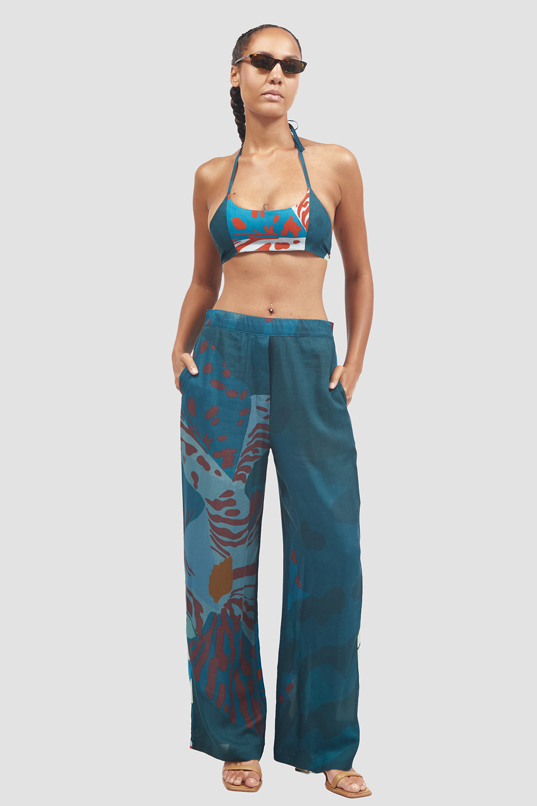 Pantalon Flava Fibra De Platano MANUELA CABRALES PANTALONES Malva CO