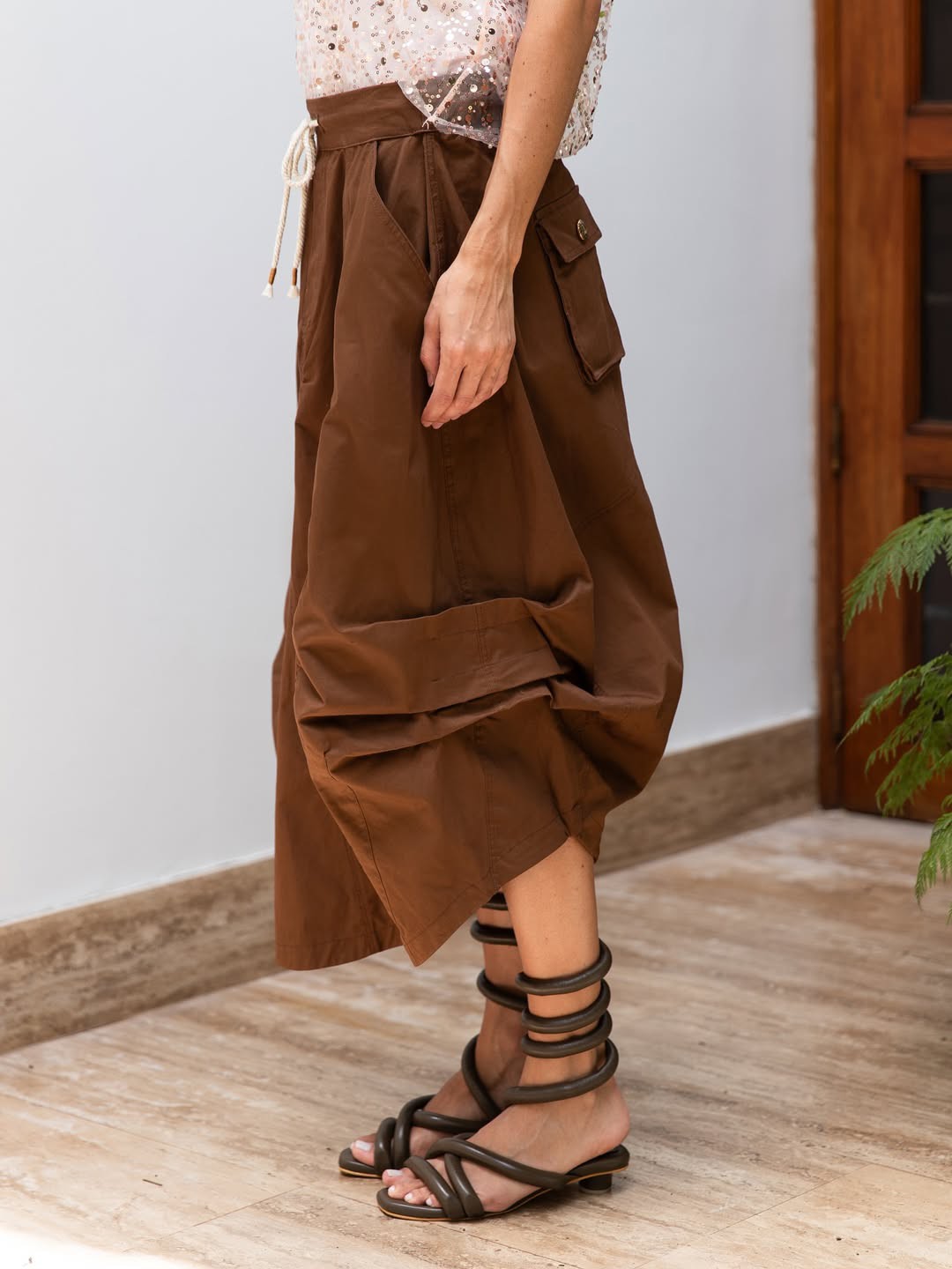 Midi Falda Breeze Mocca