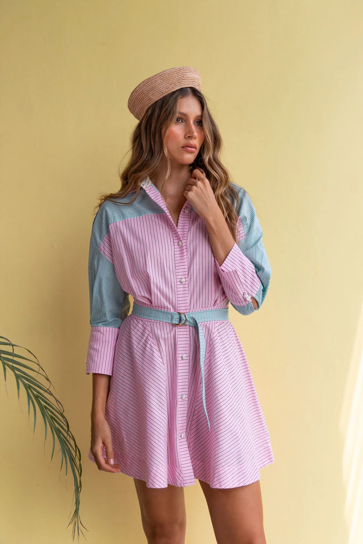Midi Vestido Elena Stripes FLOW MIDI VESTIDOS Malva CO